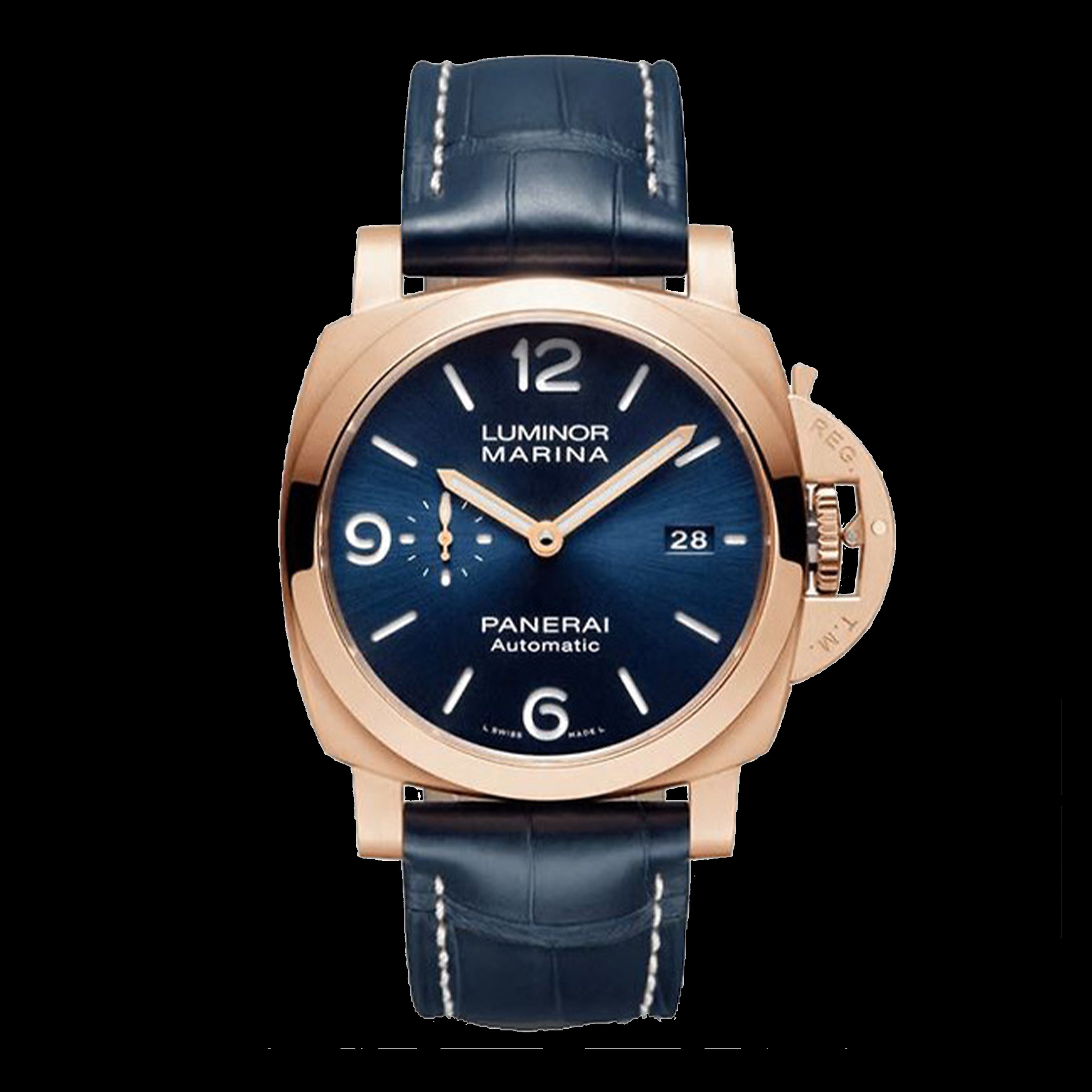 Panerai Luminor Marina Goldtech Sole Blu Watch, 44mm Blue Dial, PAM01112
