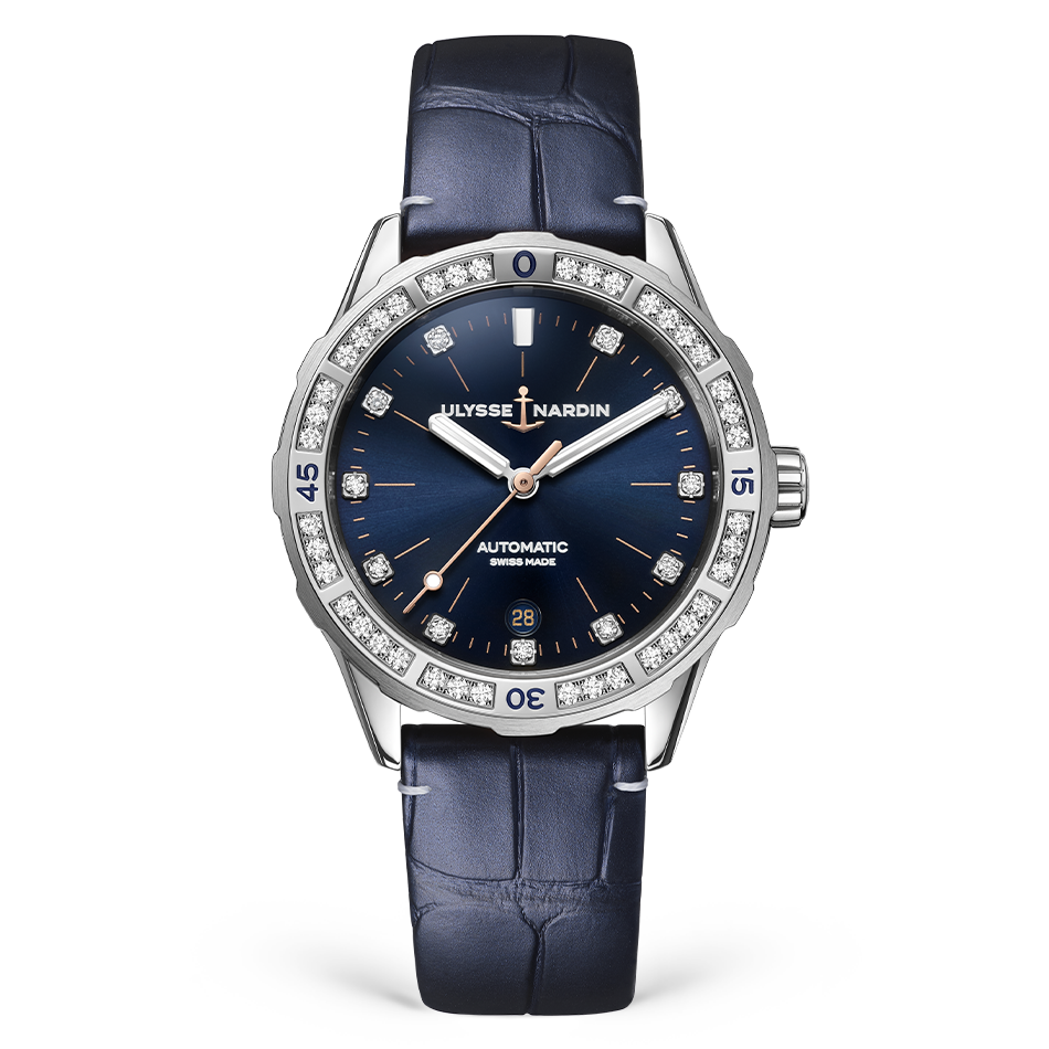 Ulysse Nardin Lady Diver Watch, 39mm Blue Dial, 8163-182B.1/13