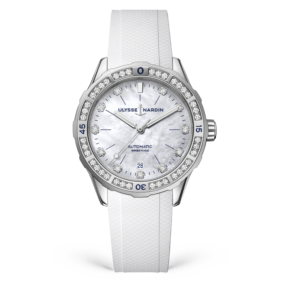 Ulysse Nardin Lady Diver Watch, 39mm White Dial, 8163-182B-3/10