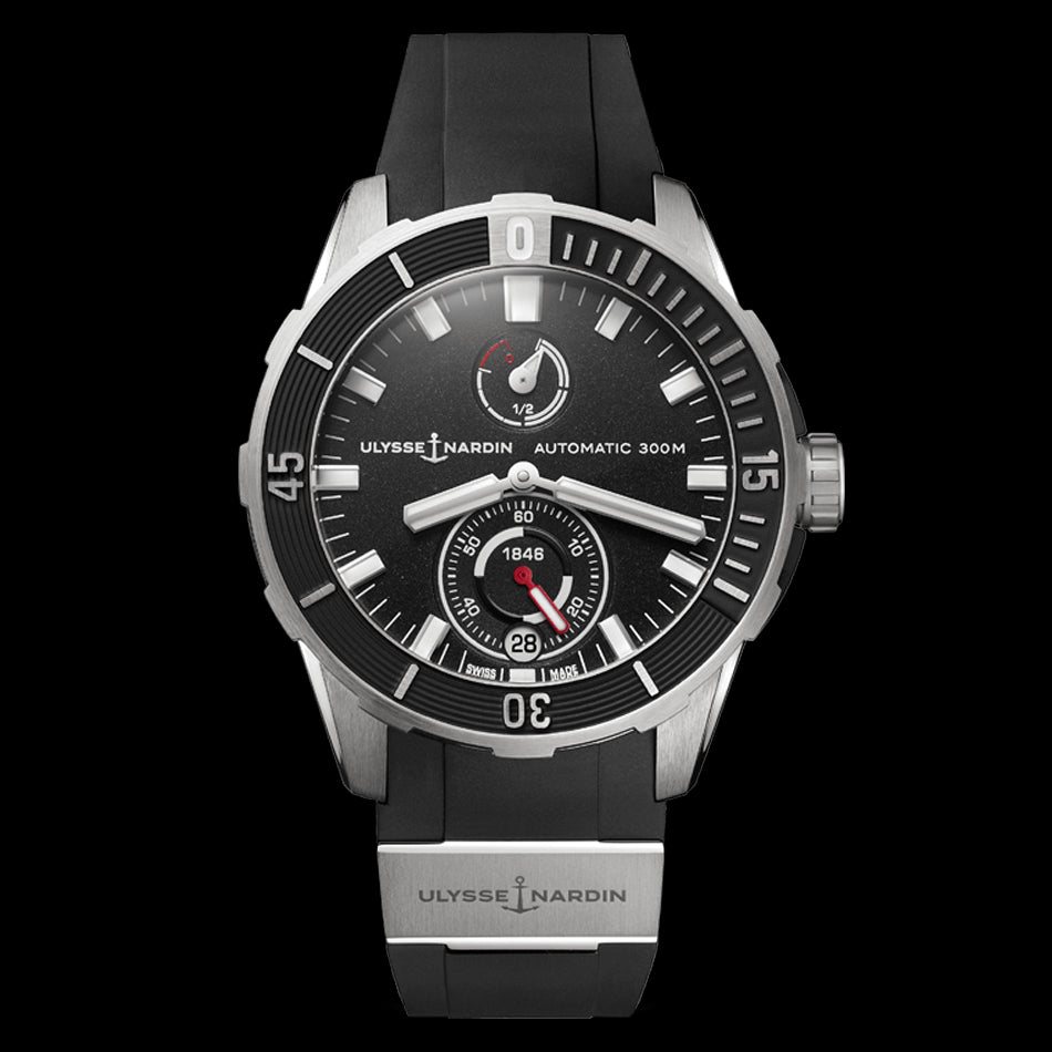 Ulysse Nardin Diver Chronometer Watch 44mm Black Dial 1183 170 3 92