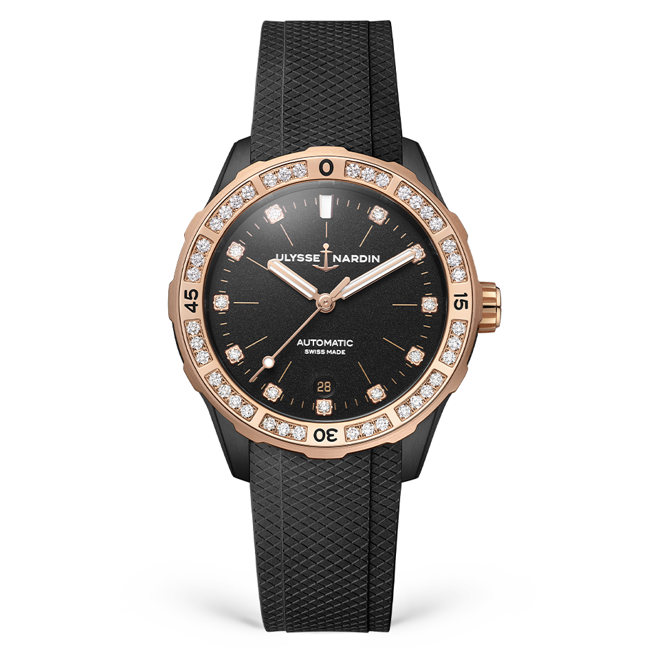 Ulysse Nardin Lady Diver Watch, 39mm Black Dial, 8165-182B-3/BLACK