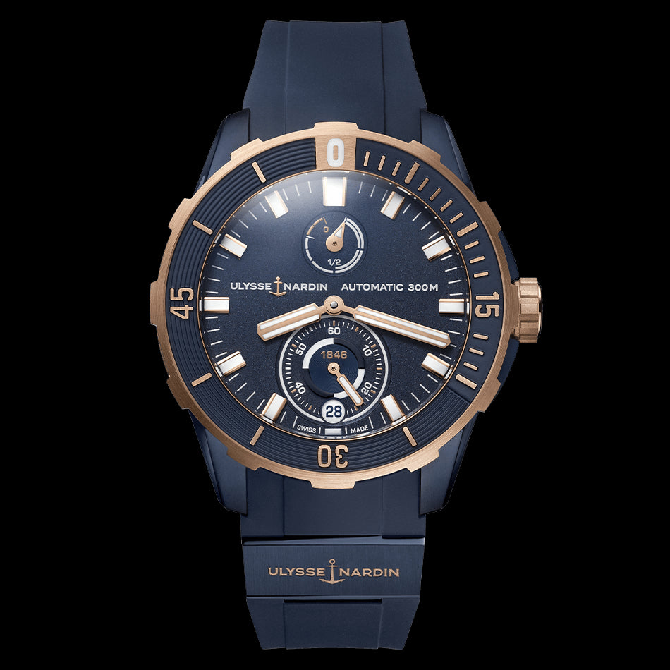 Ulysse Nardin Diver Chronometer Watch 44mm Blue Dial 1185 170 3 BLUE