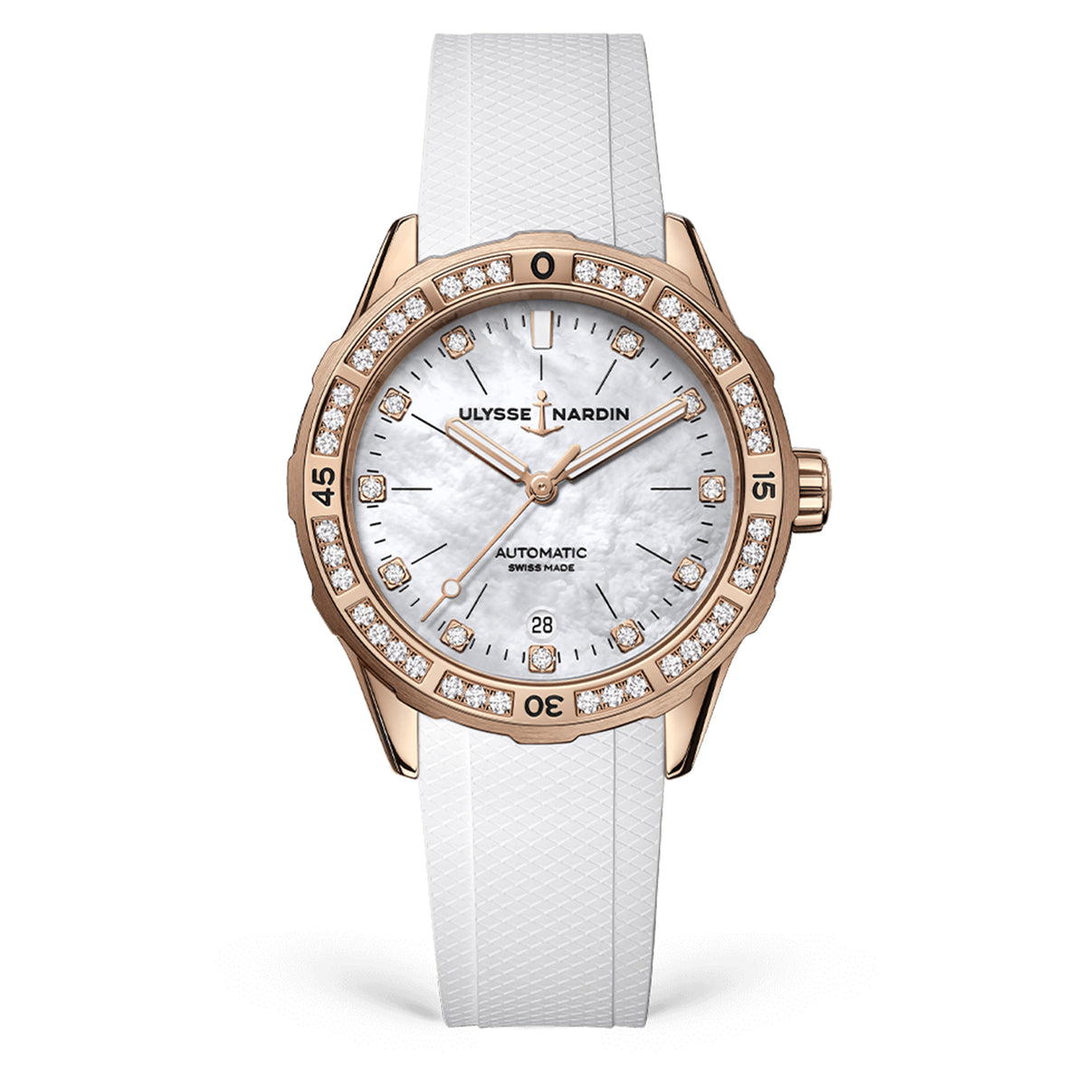Ulysse Nardin Lady Diver Watch, 39mm MOP Dial, 8162-182B1-0A/3A