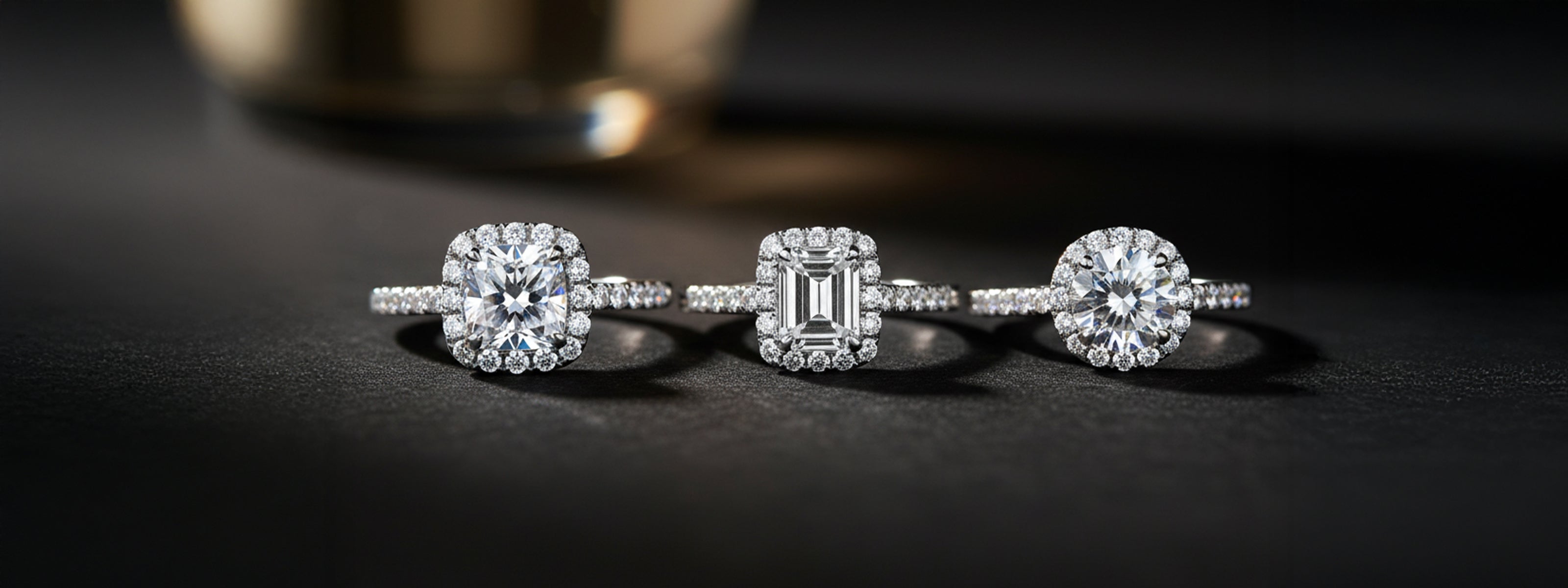 Halo & Diamond Shank Engagement Rings