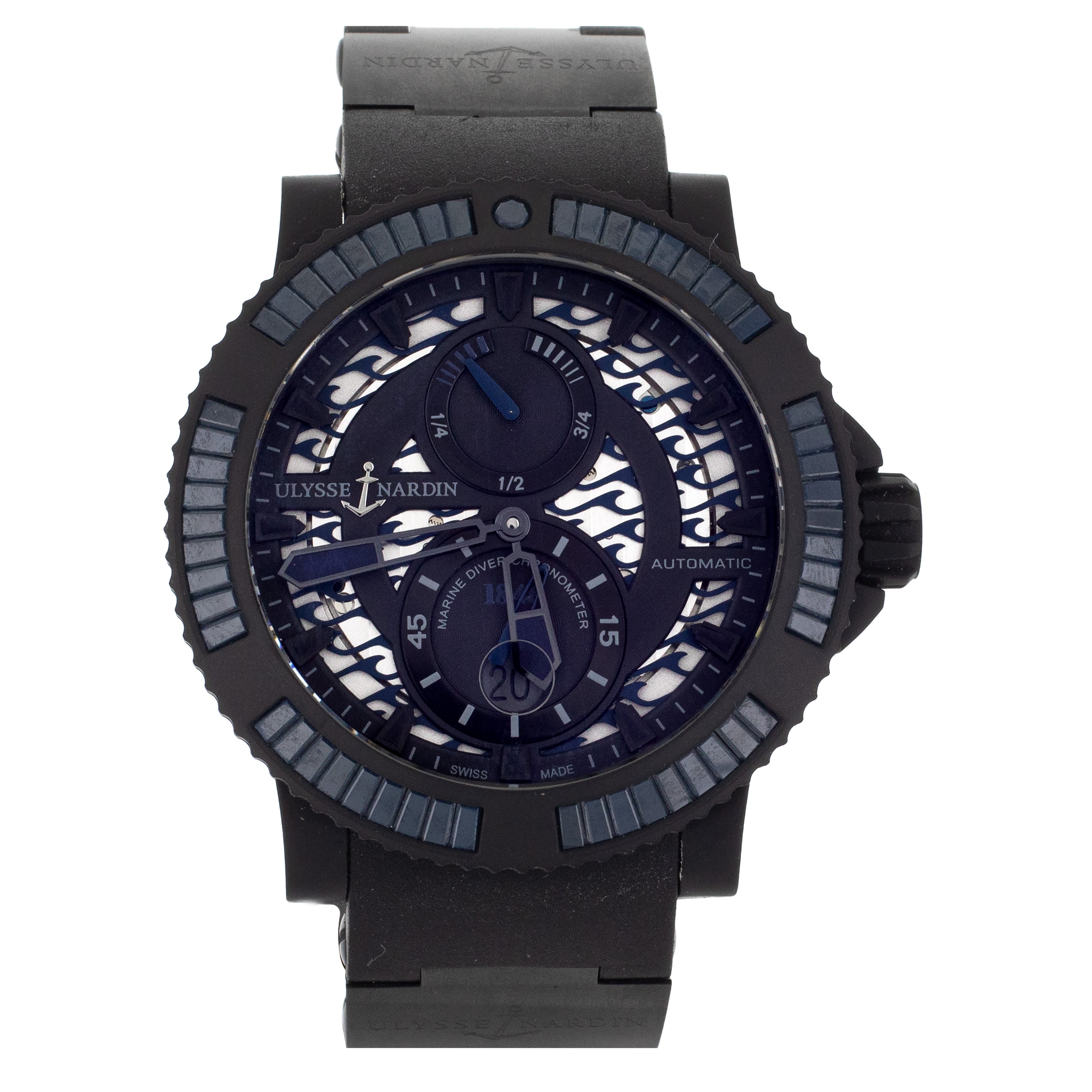 Ulysse Nardin Diver Black Sea Blue Ceramic Baguettes 263 92B3 3C 923