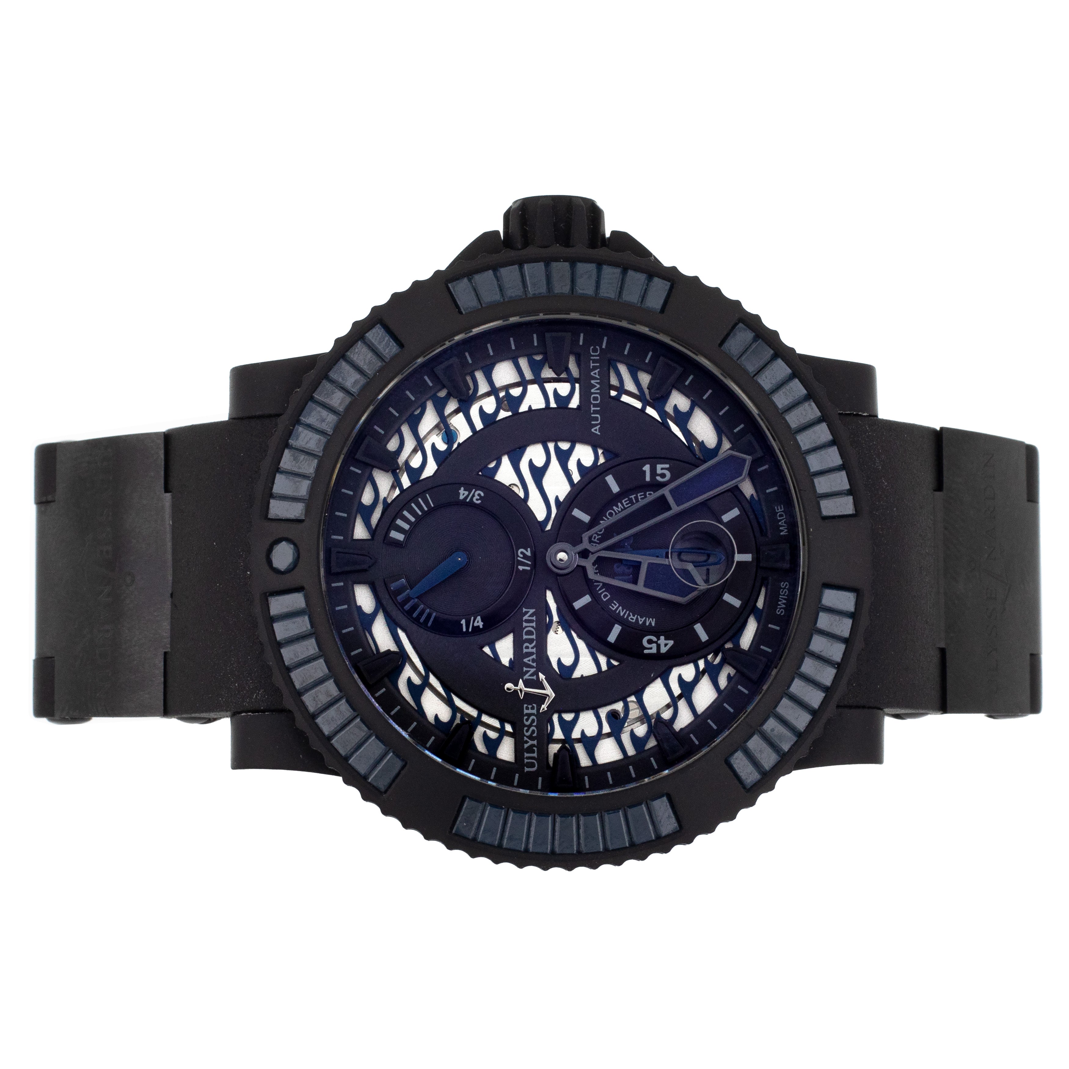 Ulysse Nardin Diver Black Sea Blue Ceramic Baguettes 263 92B3 3C 923