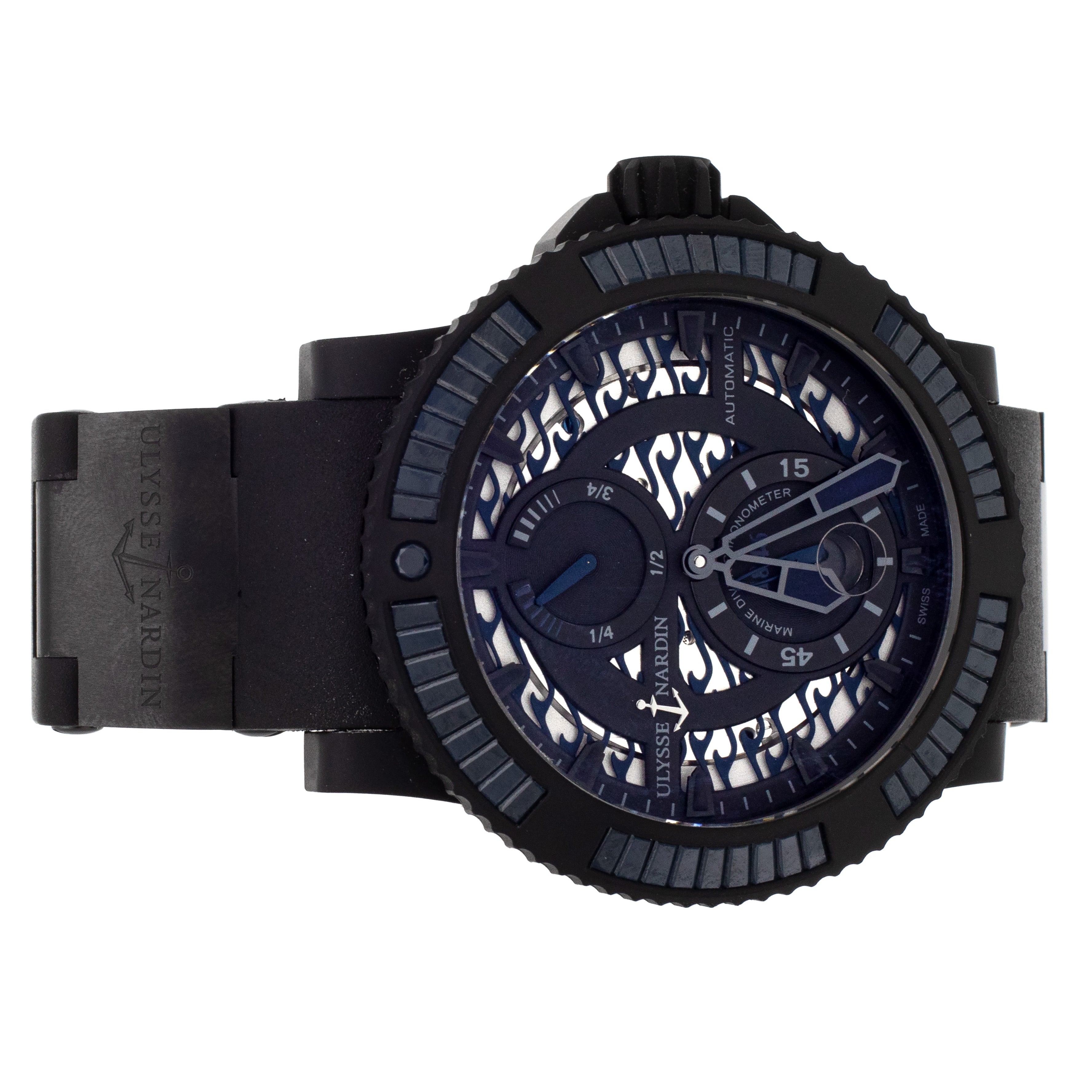 Ulysse Nardin Diver Black Sea Blue Ceramic Baguettes 263 92B3 3C 923