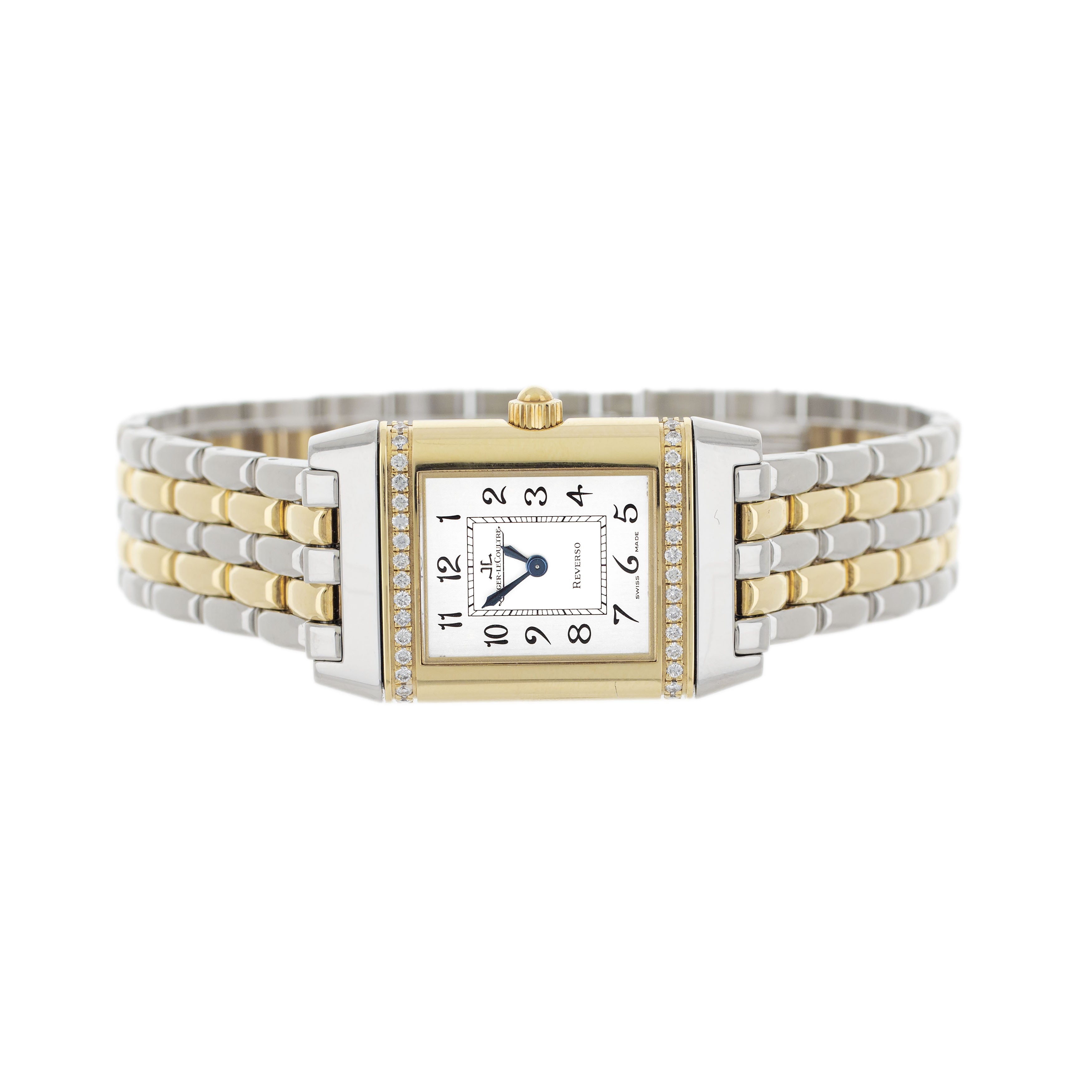 Jaeger-LeCoultre Reverso Florale Yellow Gold & Steel White Dial 21x33mm 265.5.08