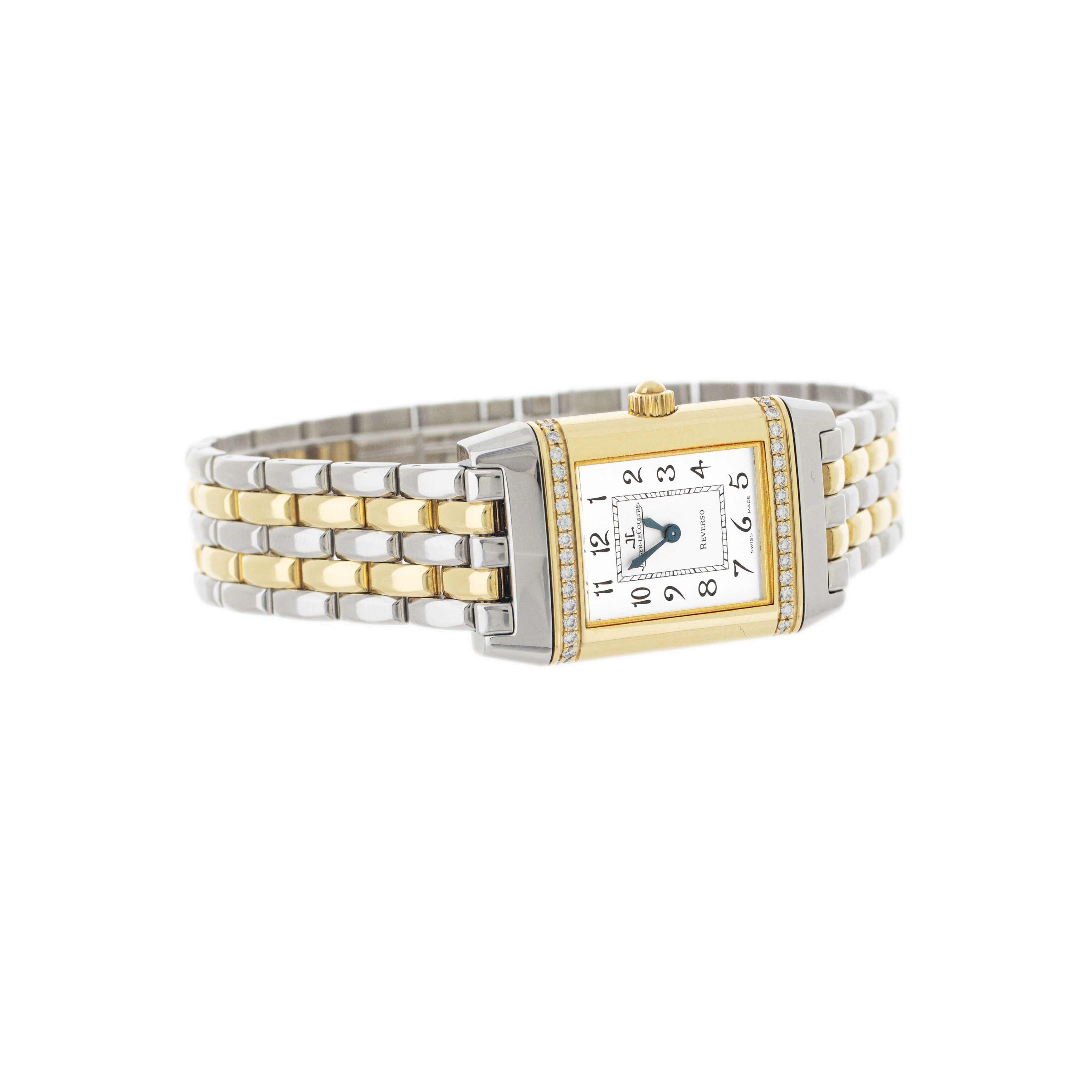 Jaeger-LeCoultre Reverso Florale Yellow Gold & Steel White Dial 21x33mm 265.5.08