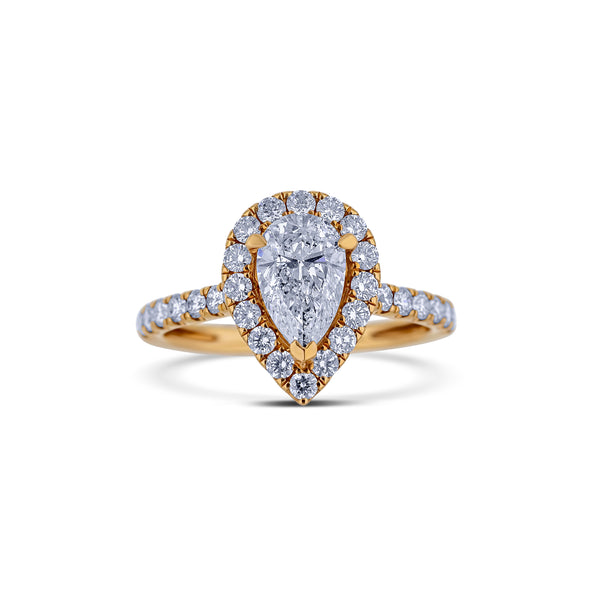 Rose Gold 1ct Pear Cut Diamond Engagement Ring