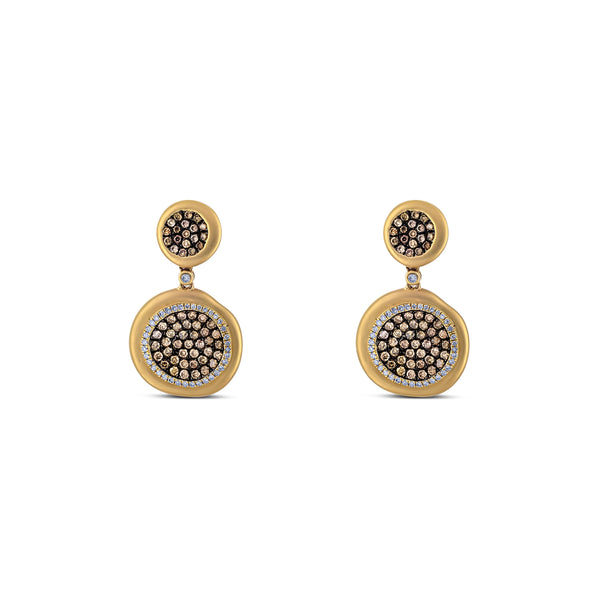 Chocolate Diamond Disc Earring