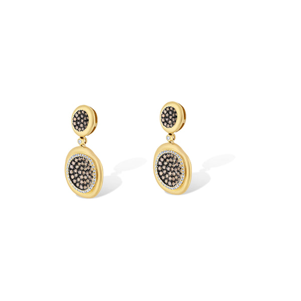 Chocolate Diamond Disc Earring