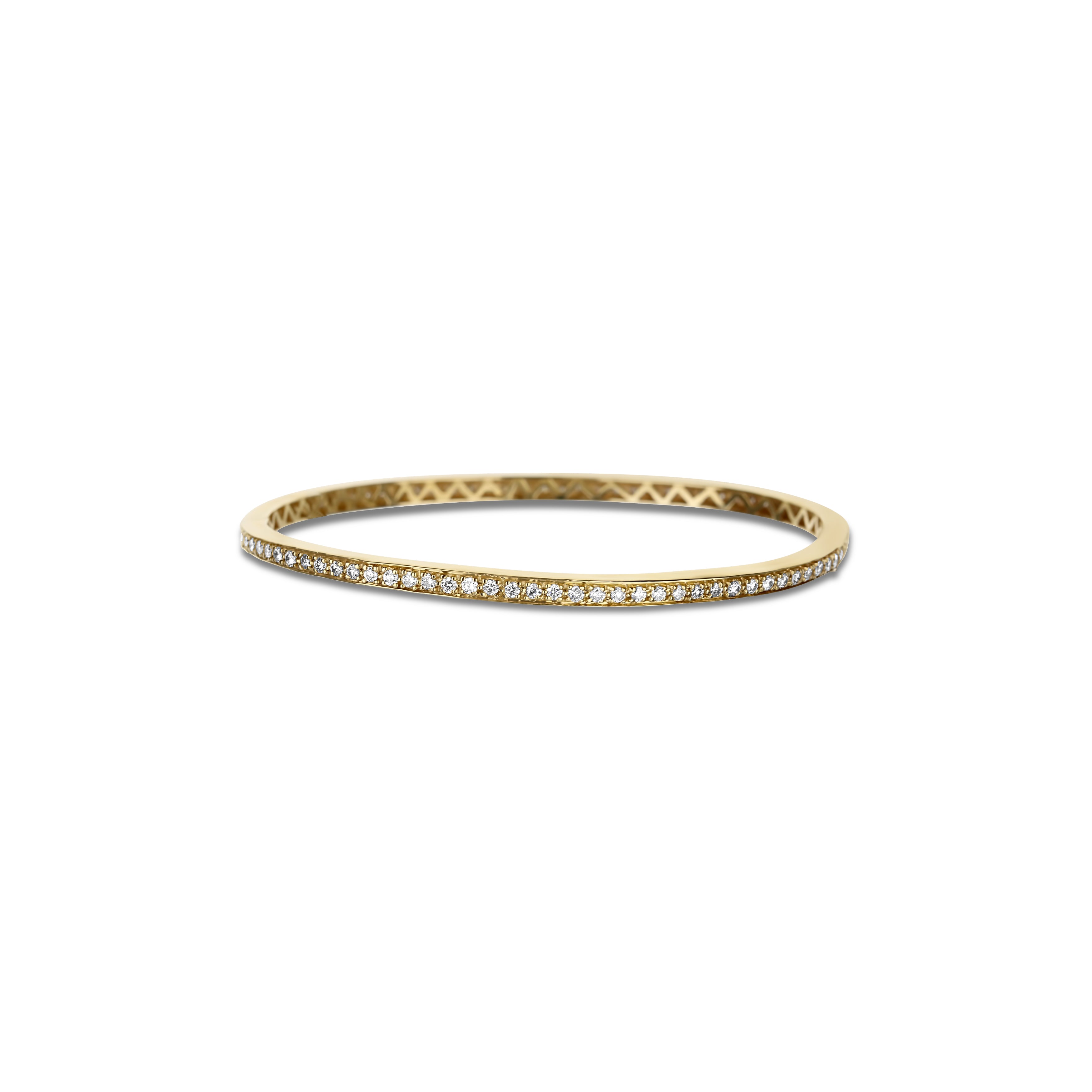 18K Yellow Gold Diamond Bangle Bracelet