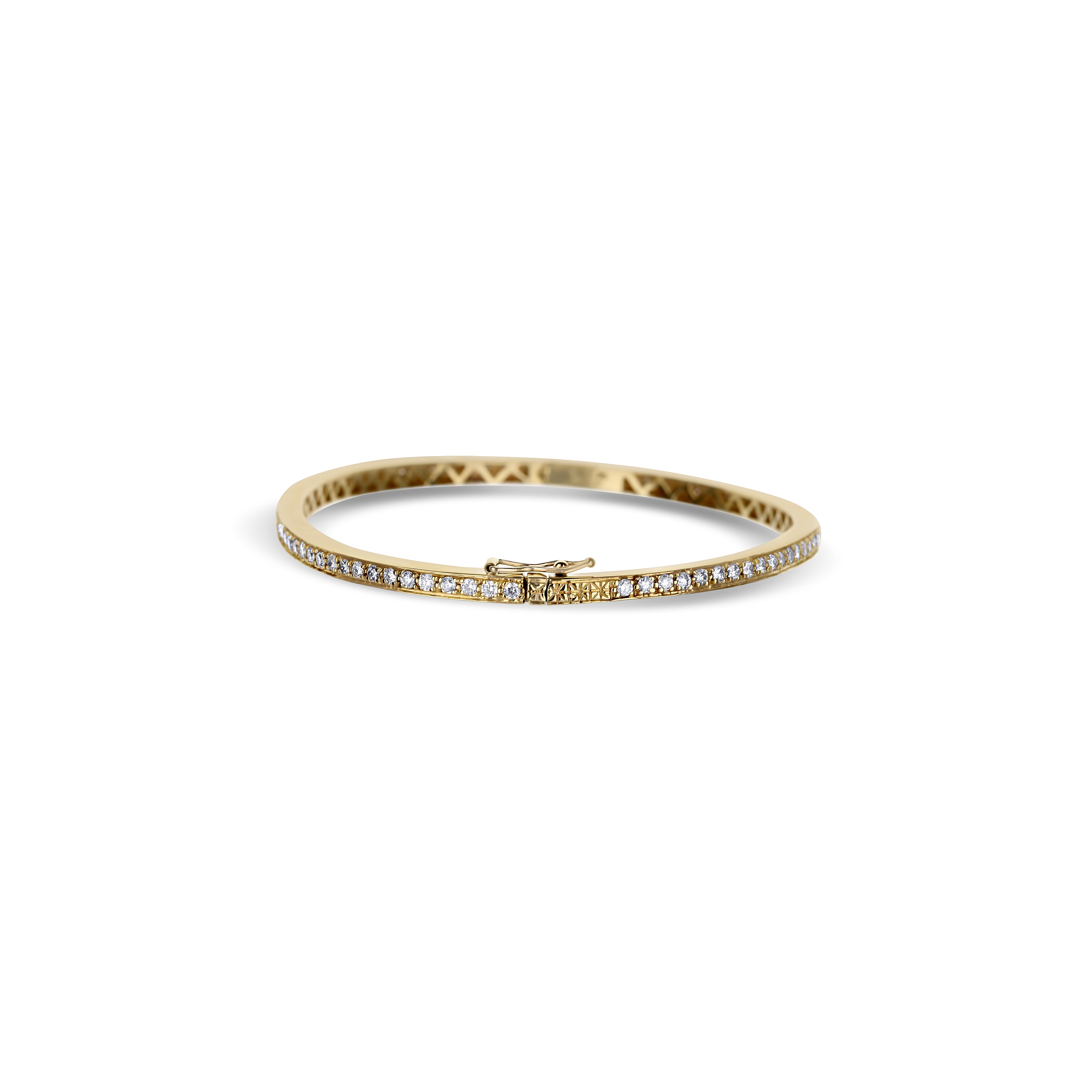18K Yellow Gold Diamond Bangle Bracelet
