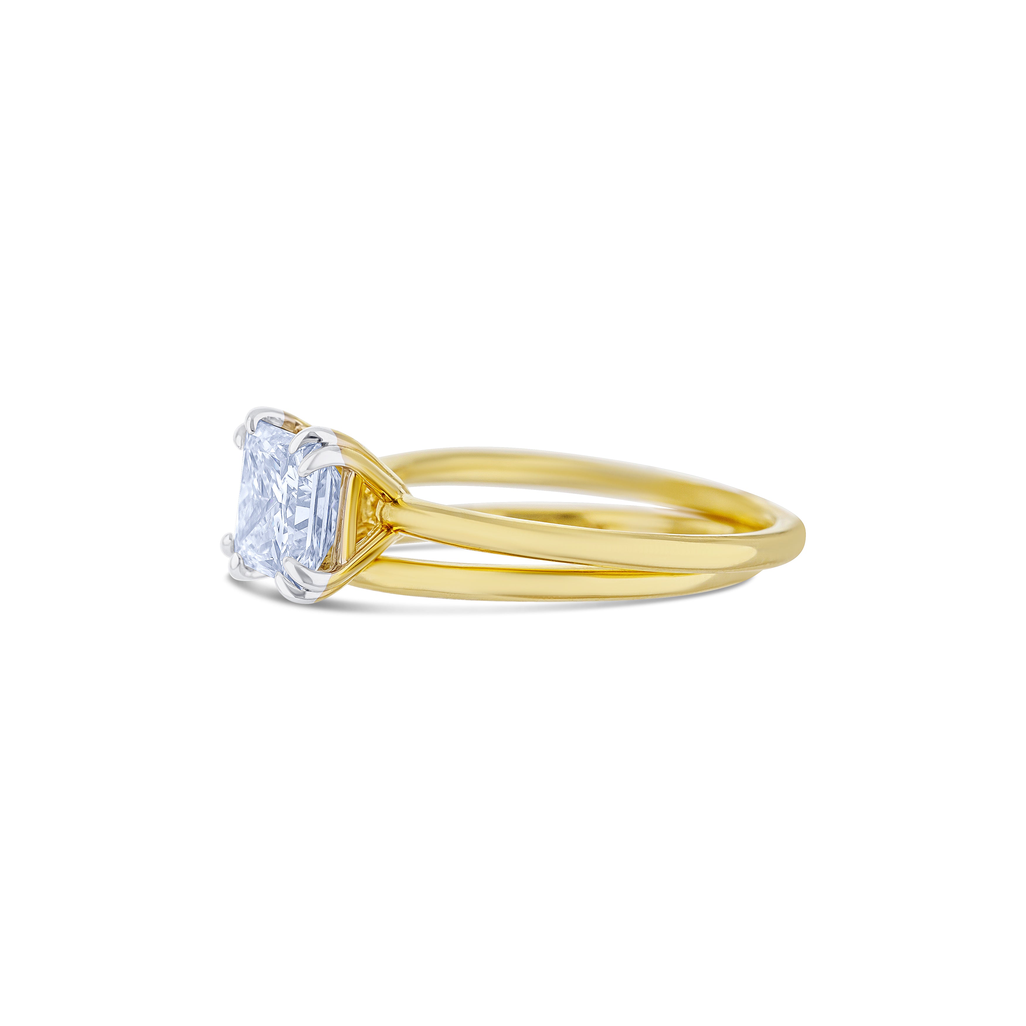 18k Yellow Gold Wedding Set Solitaire Ring