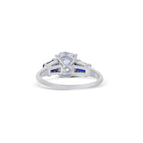 Old Mine Cut Diamond Ring with Sapphires
