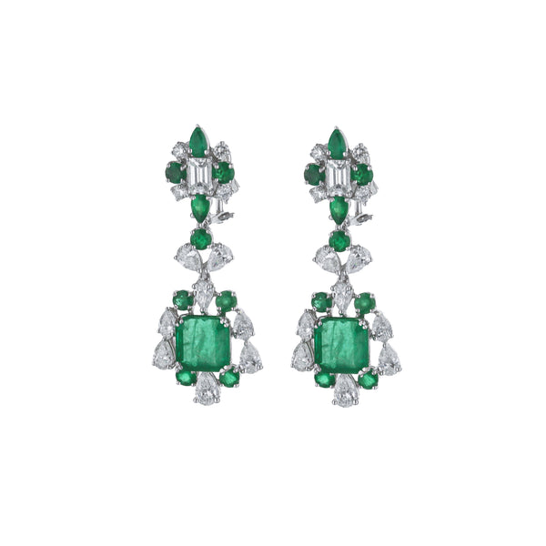 Diamond and Emerald Drop Earring