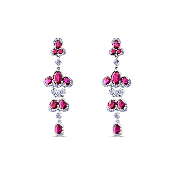 Diamond and Ruby Chandelier Earring