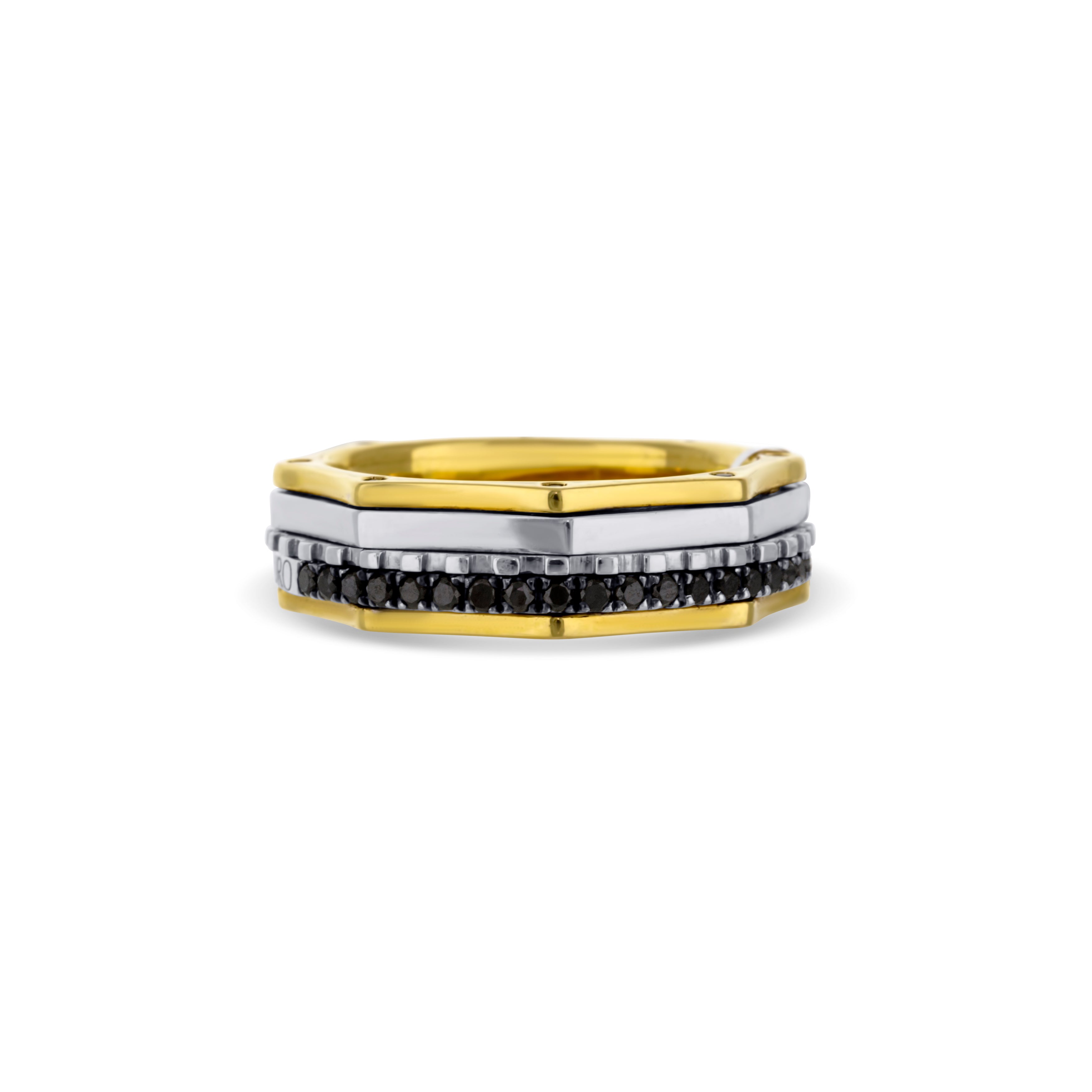 18k Yellow & White Gold 2-Row Spinning Band