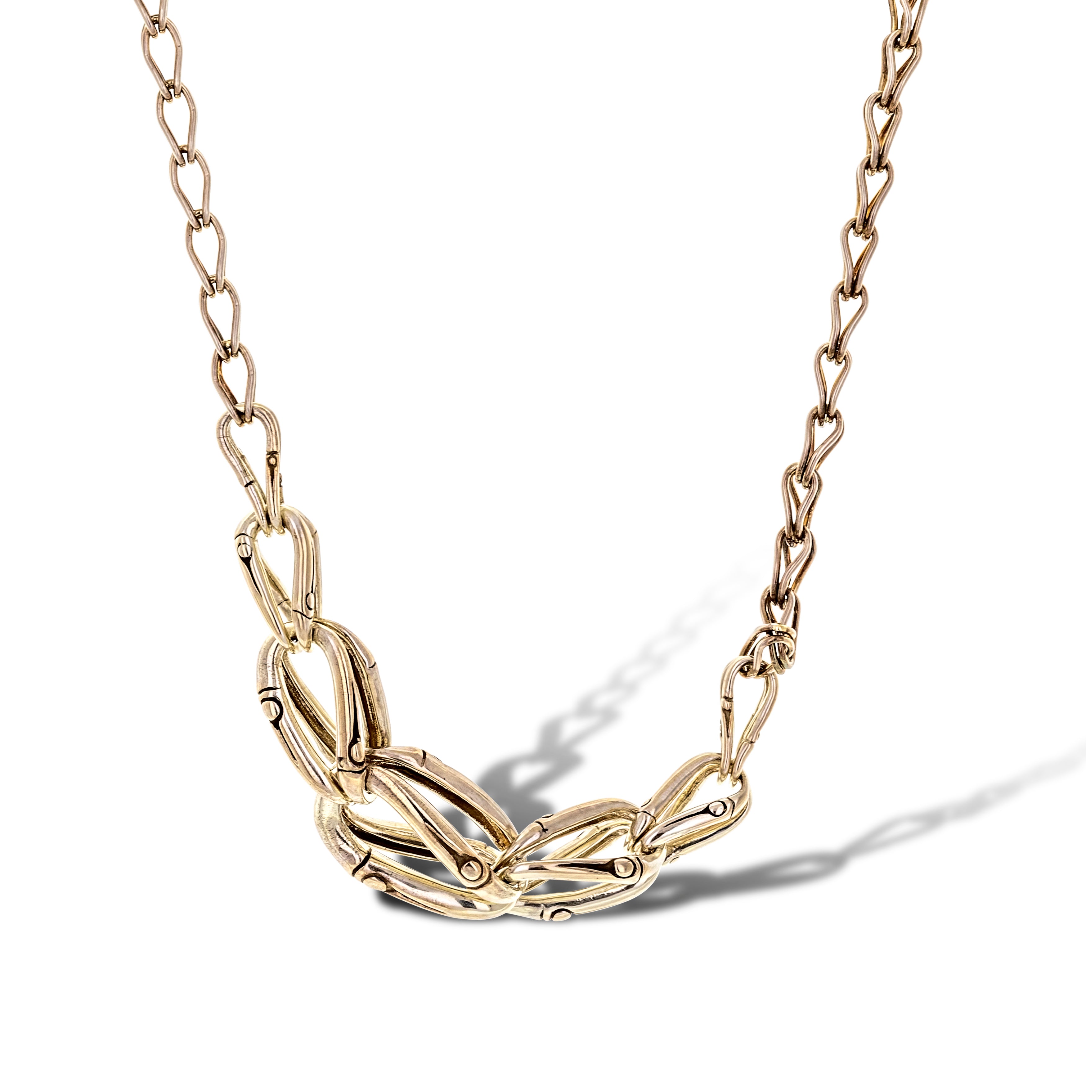 Silver Bamboo Link Necklace