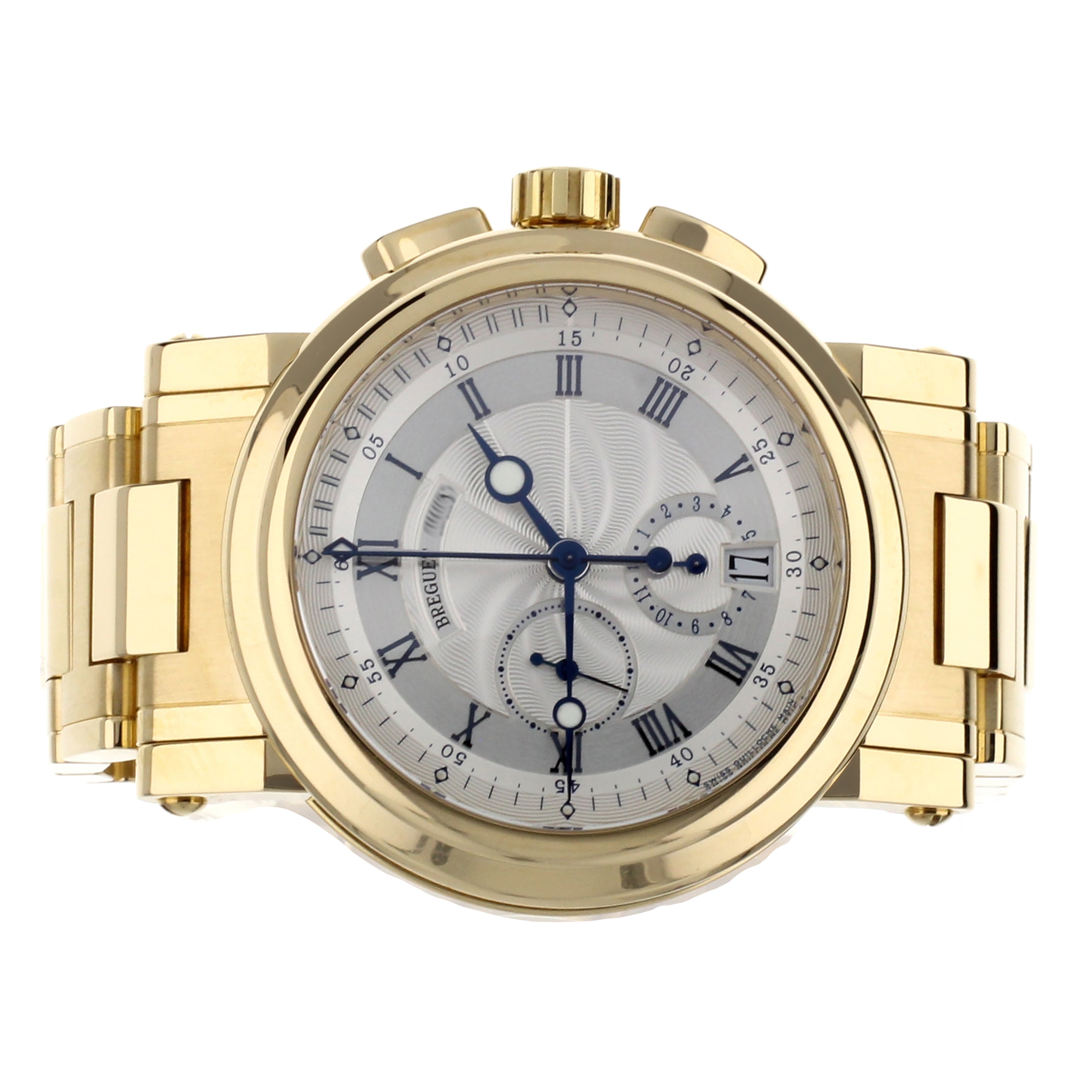 Breguet Marine Chronograph Yellow Gold on Bracelet 42MM 5827ba Full Se