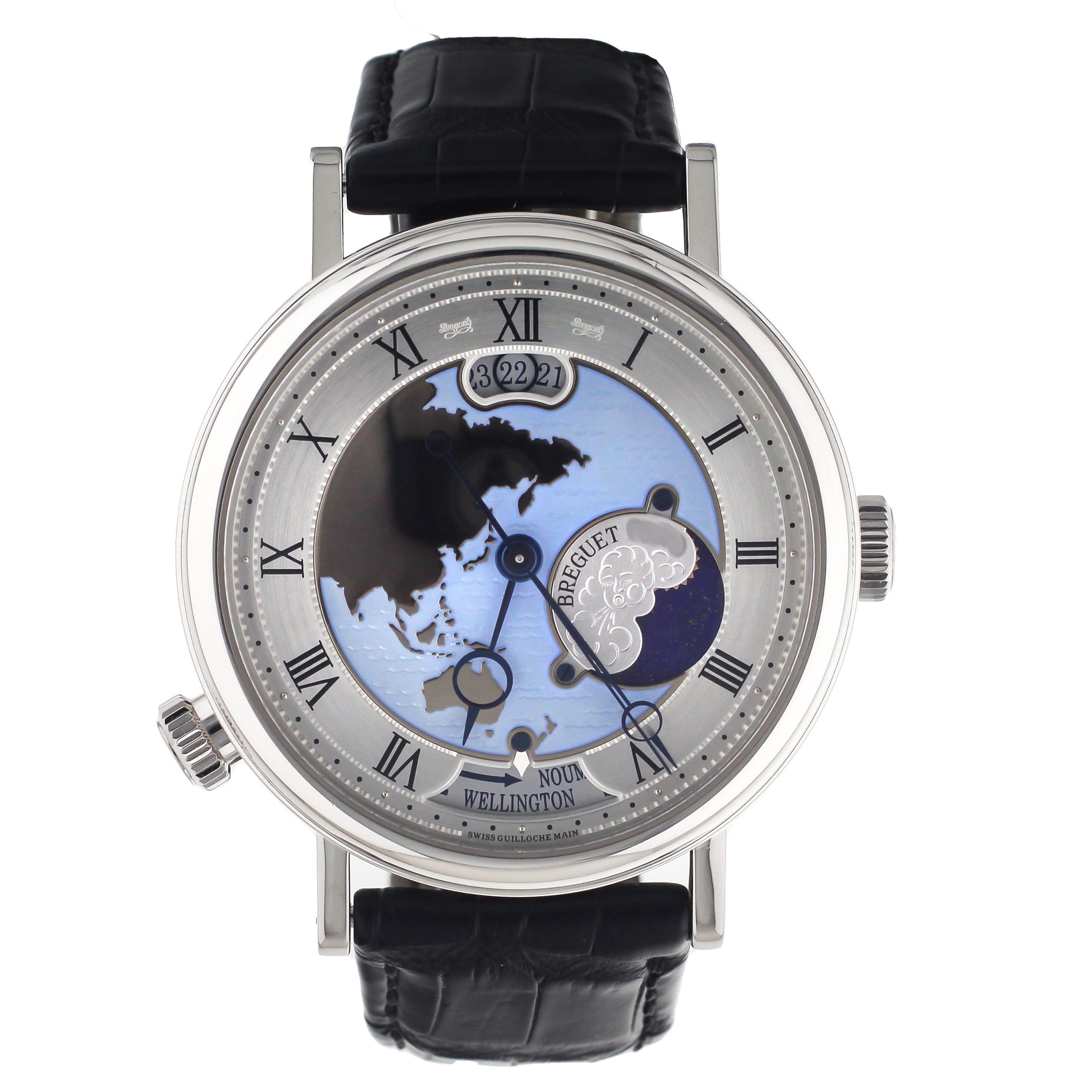 Breguet Classique Hora Mundi World Timer "Asia" Silver Dial 43mm Platinum 5717