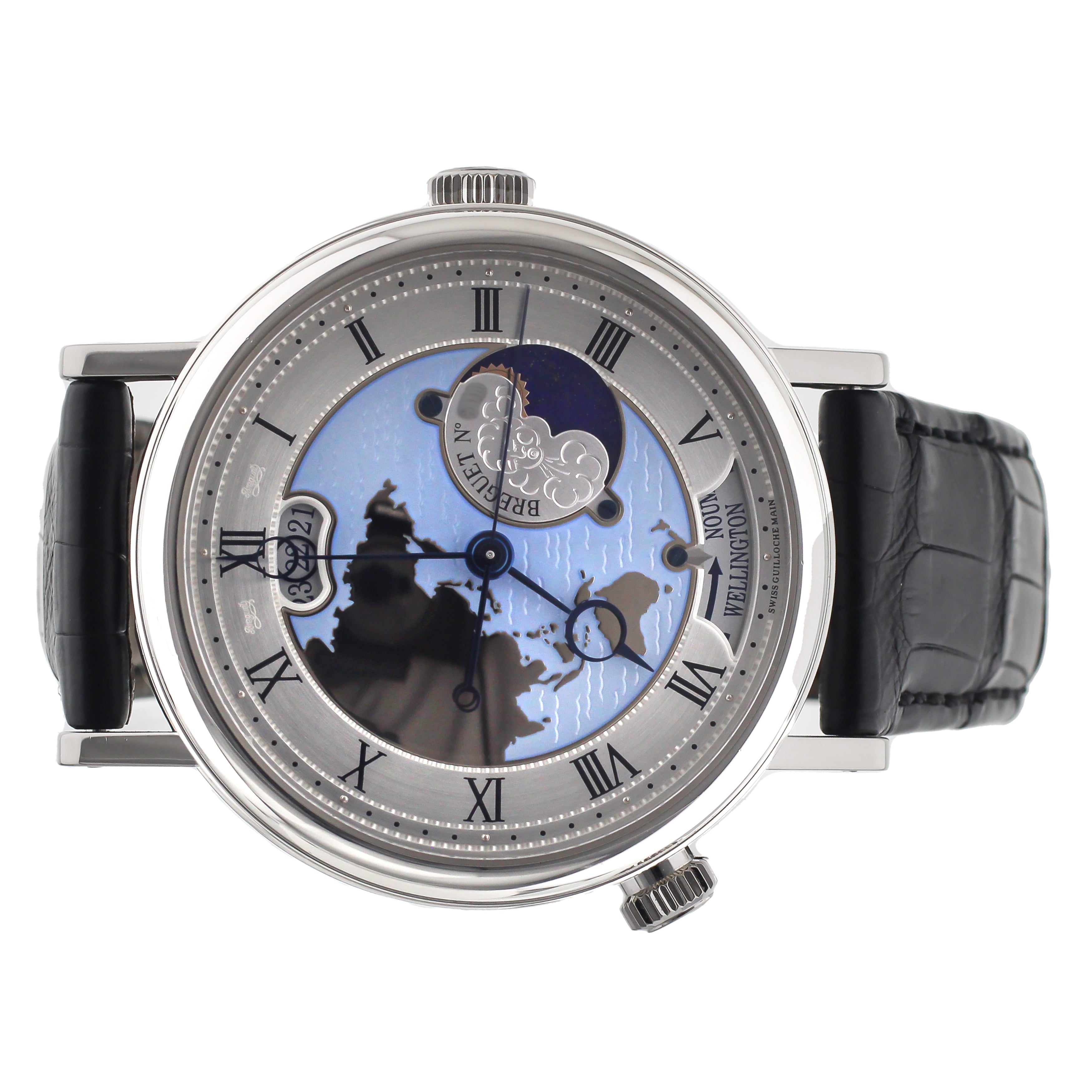 Breguet Classique Hora Mundi World Timer "Asia" Silver Dial 43mm Platinum 5717