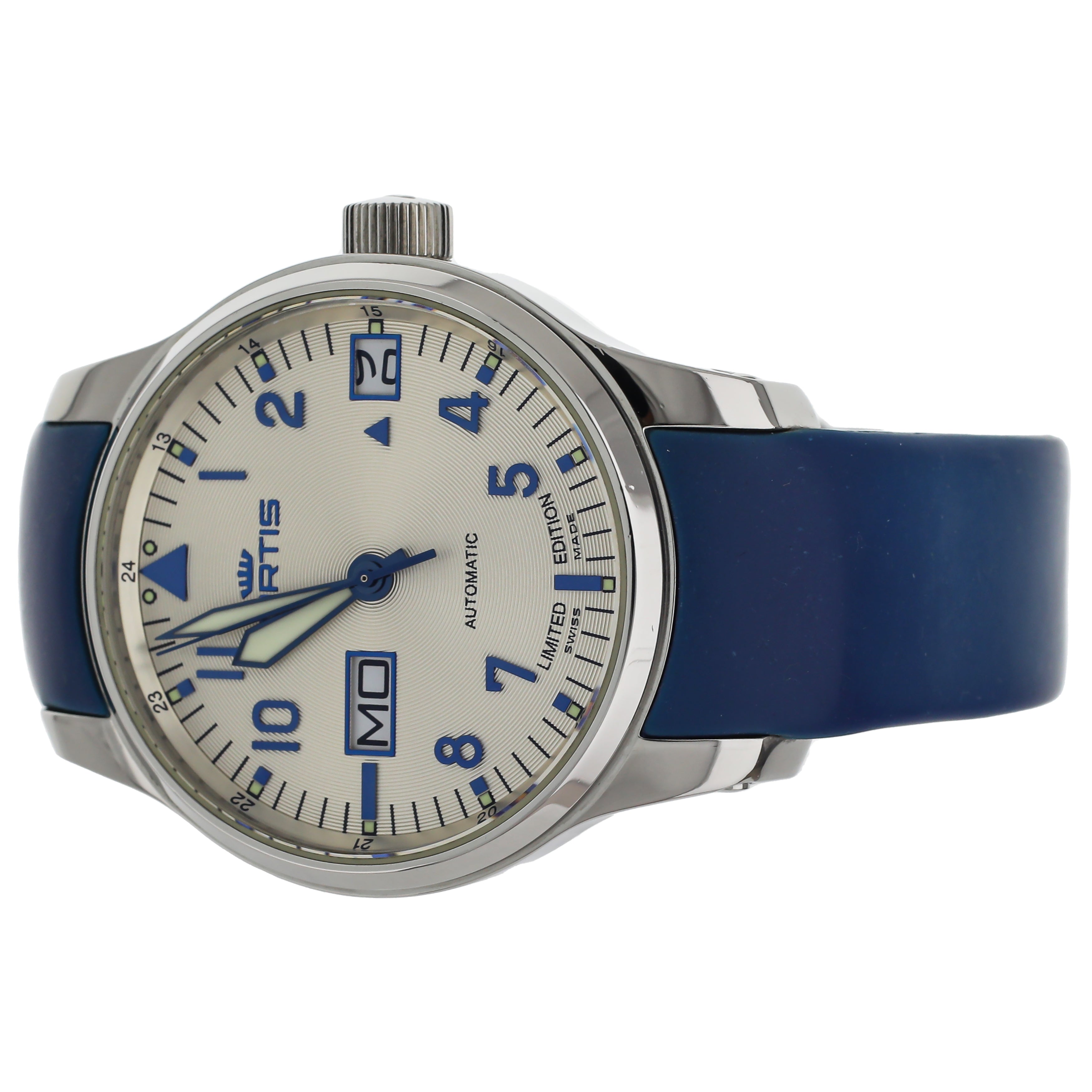 Fortis F-43 Flieger Big Day/Date LE Stainless Steel Blue Rubber 43mm 700.20.92