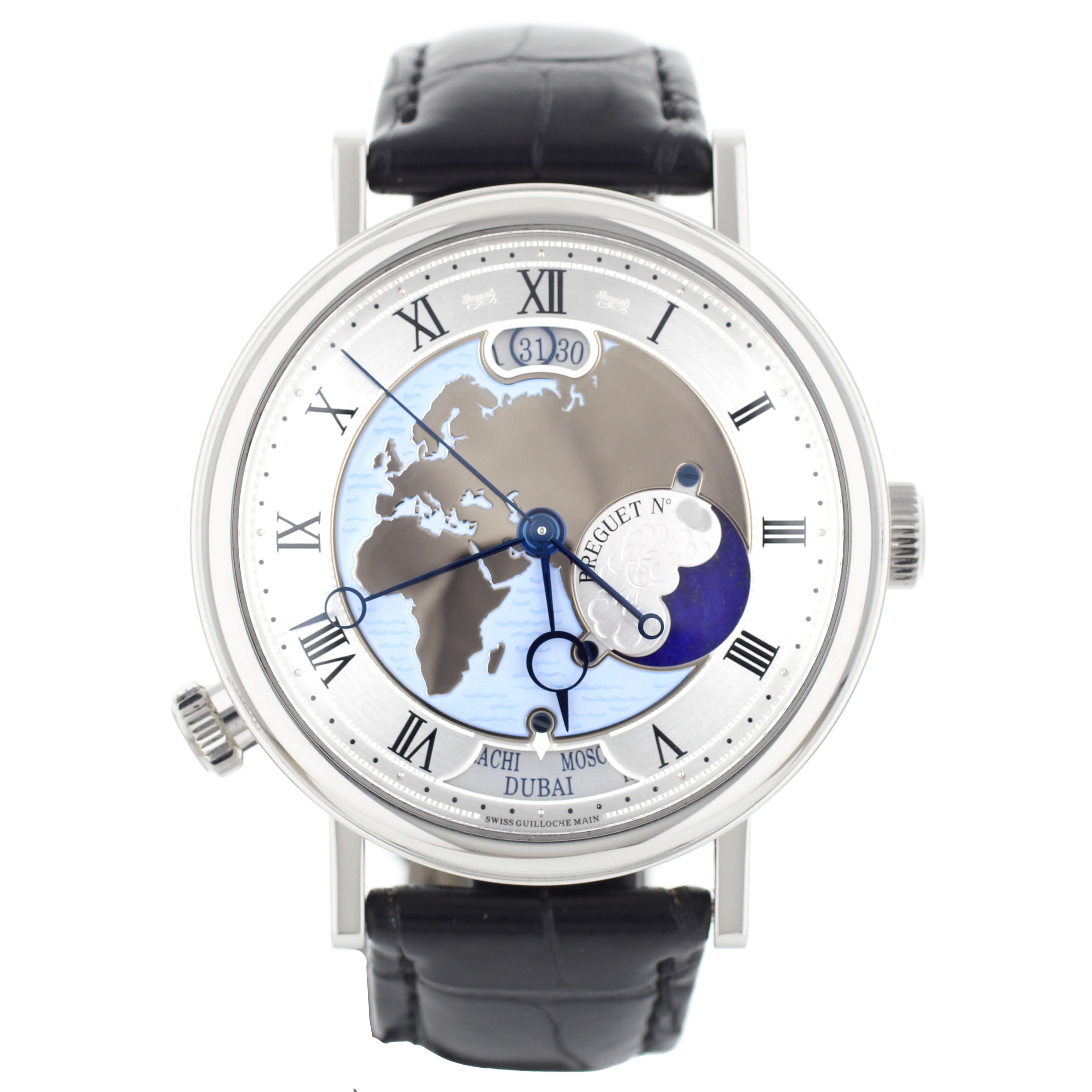 Breguet Classique Hora Mundi World Timer "Europe" Silver Dial 43mm Platinum 5717