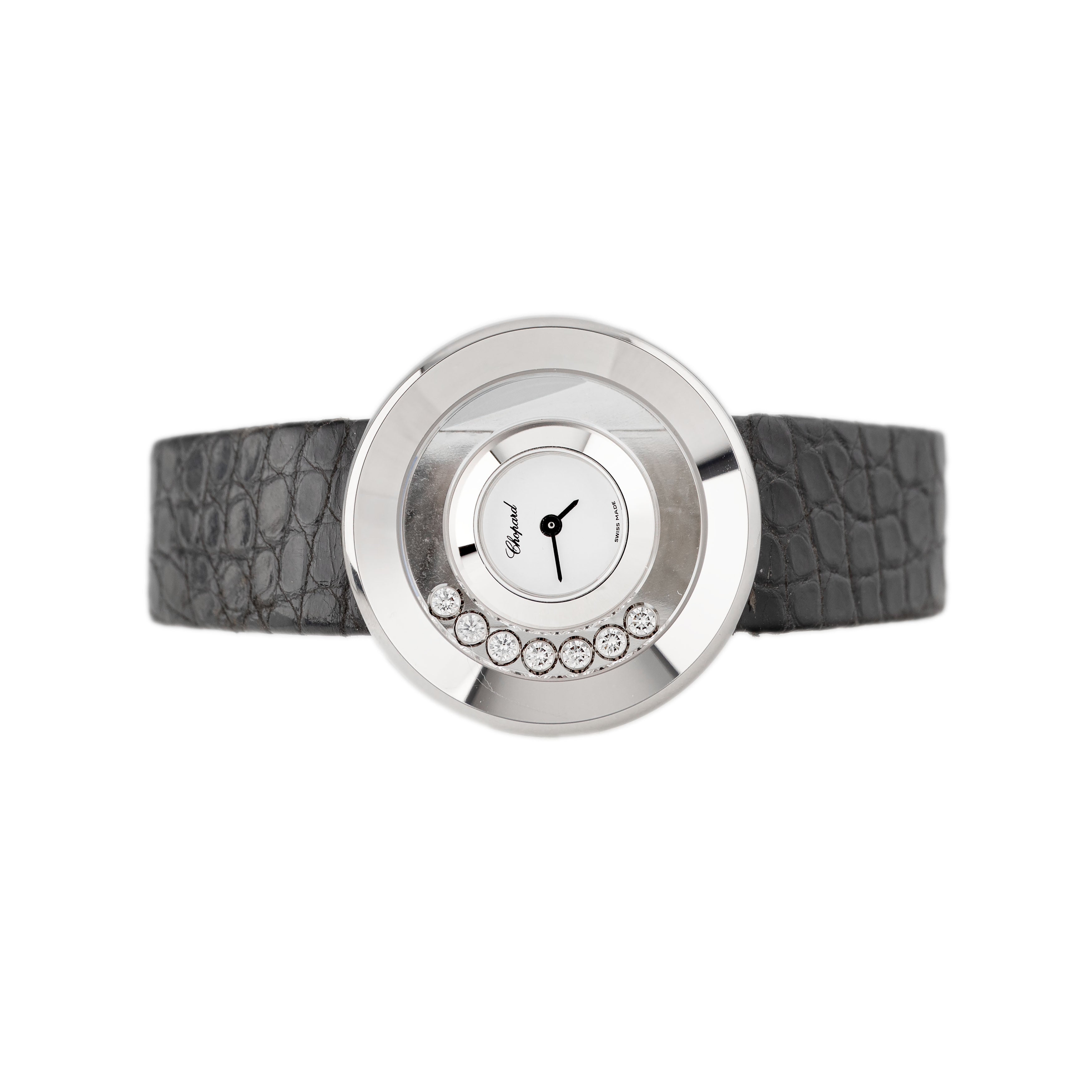 Chopard Happy Diamonds White Gold White Dial Alligator strap Quartz 31mm 20/6923