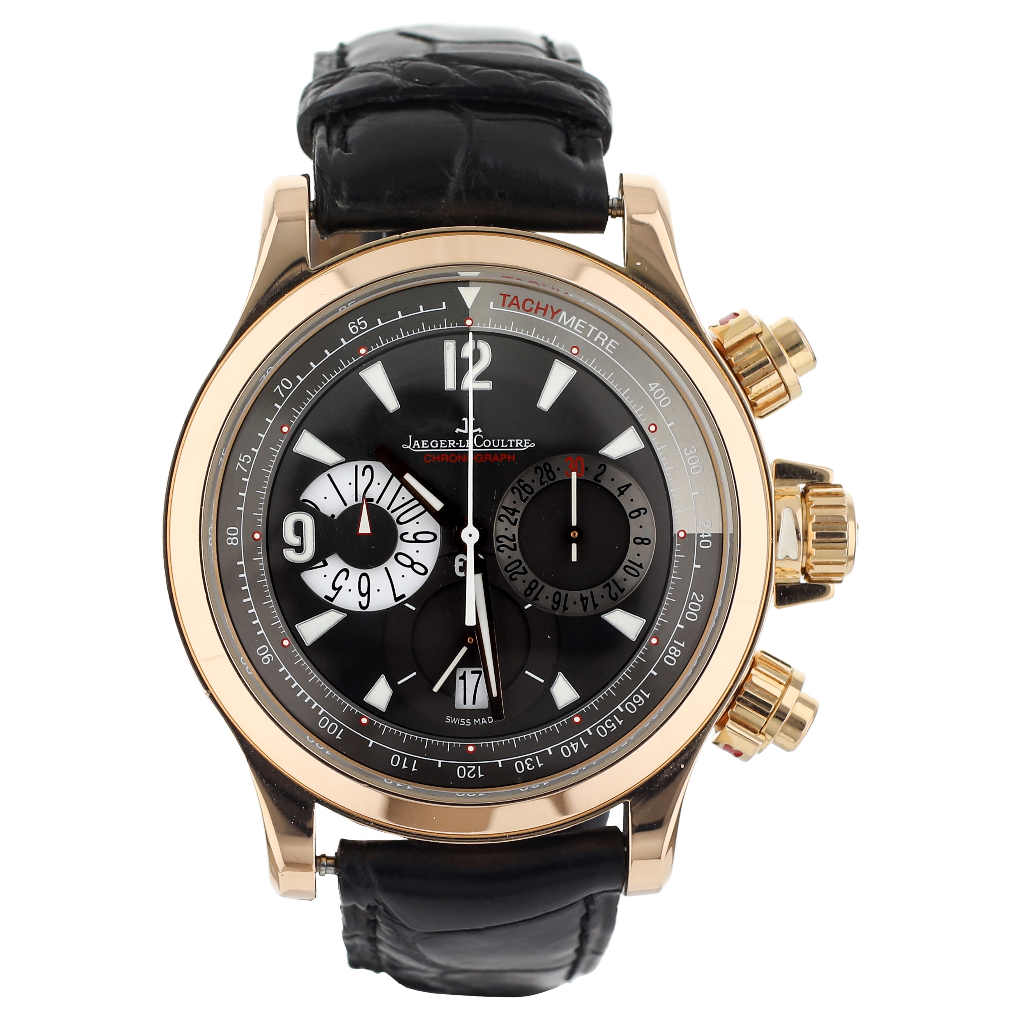 Jaeger LeCoultre Master Compressor Chronograph Rose Gold Alligator 41m