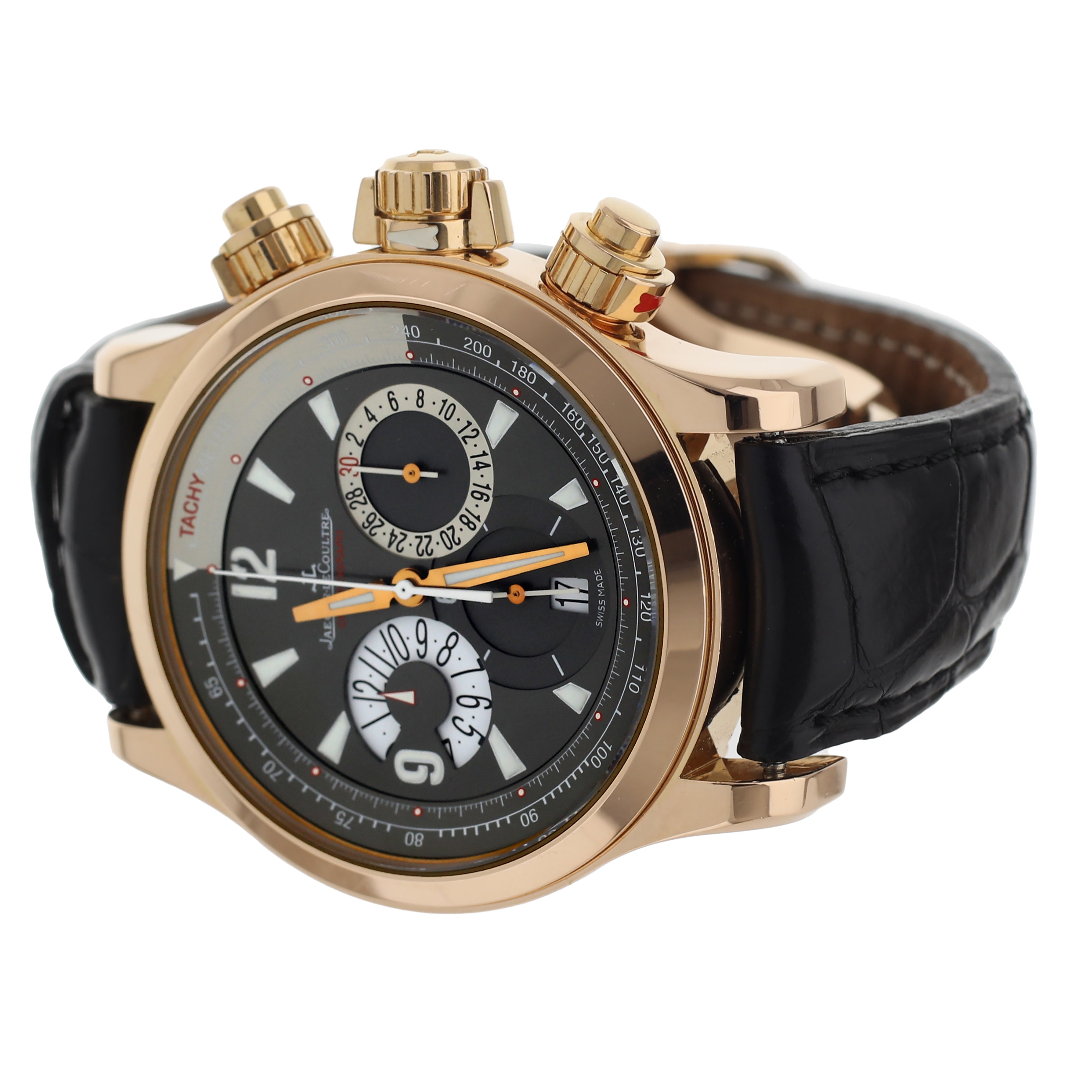 Jaeger LeCoultre Master Compressor Chronograph Rose Gold Alligator 41m