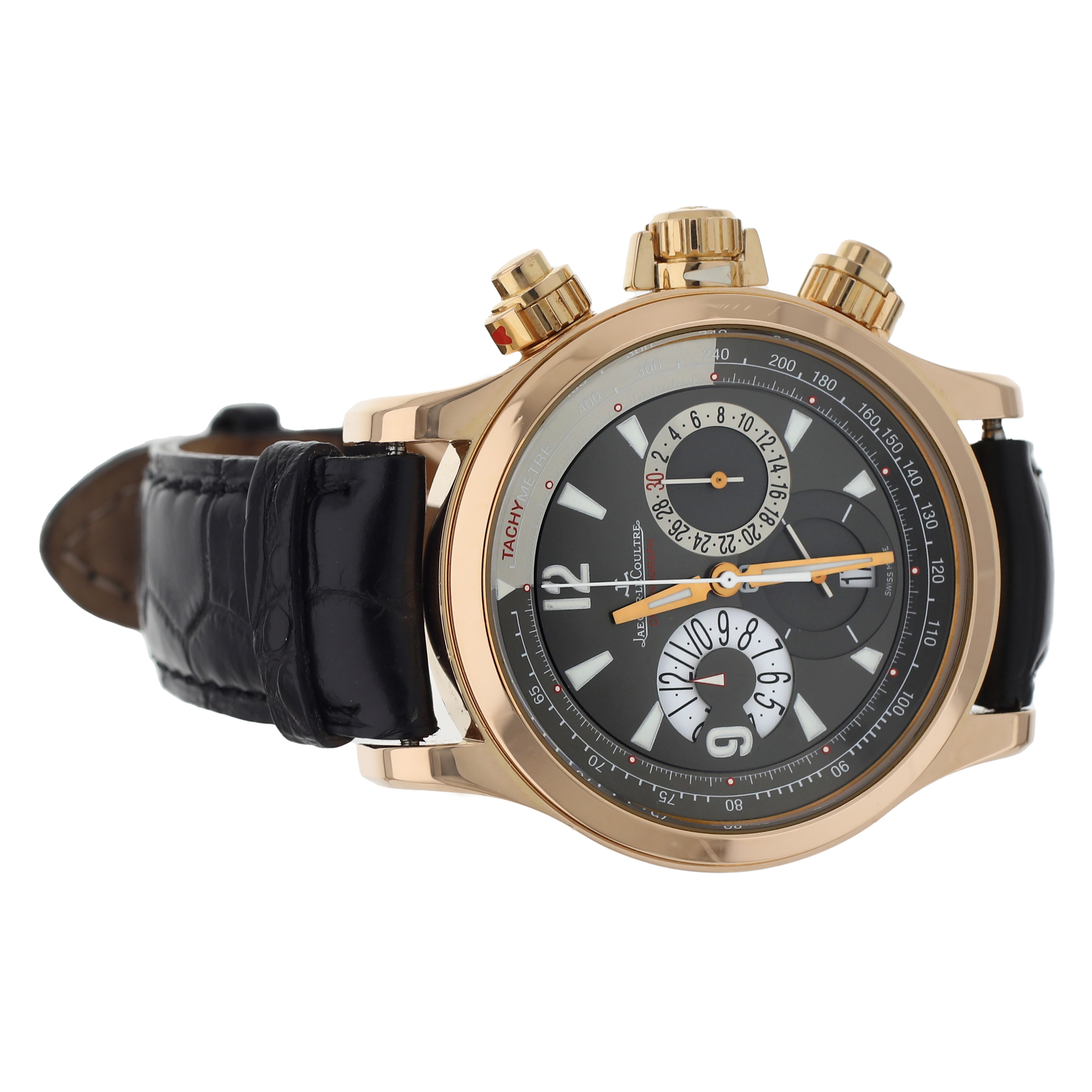 Jaeger LeCoultre Master Compressor Chronograph Rose Gold Alligator 41m