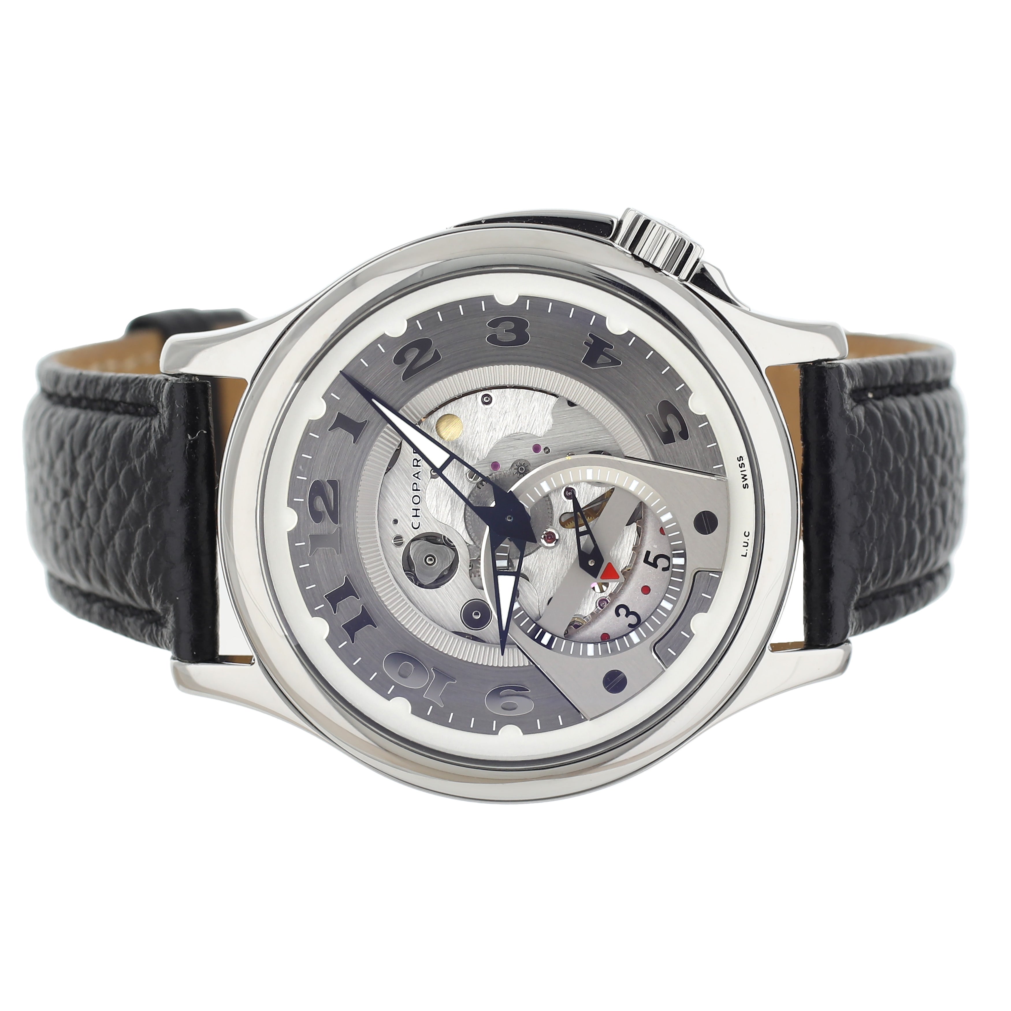 Chopard L.U.C. Tech Twist Stainless Steel Silver Dial Skeleton 41mm 8490 Service