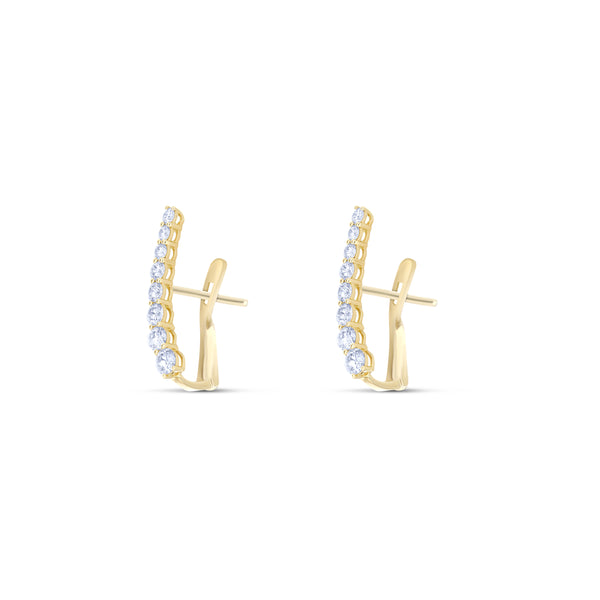 Leo Pizzo 18K Yellow Gold 8 Diamond Graduating Ear Climbers 