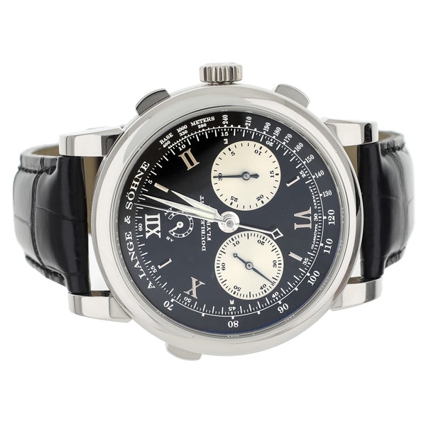 A. Lange & Sohne Double Split Black Dial Platinum Manual 43mm 404.035 Full Set