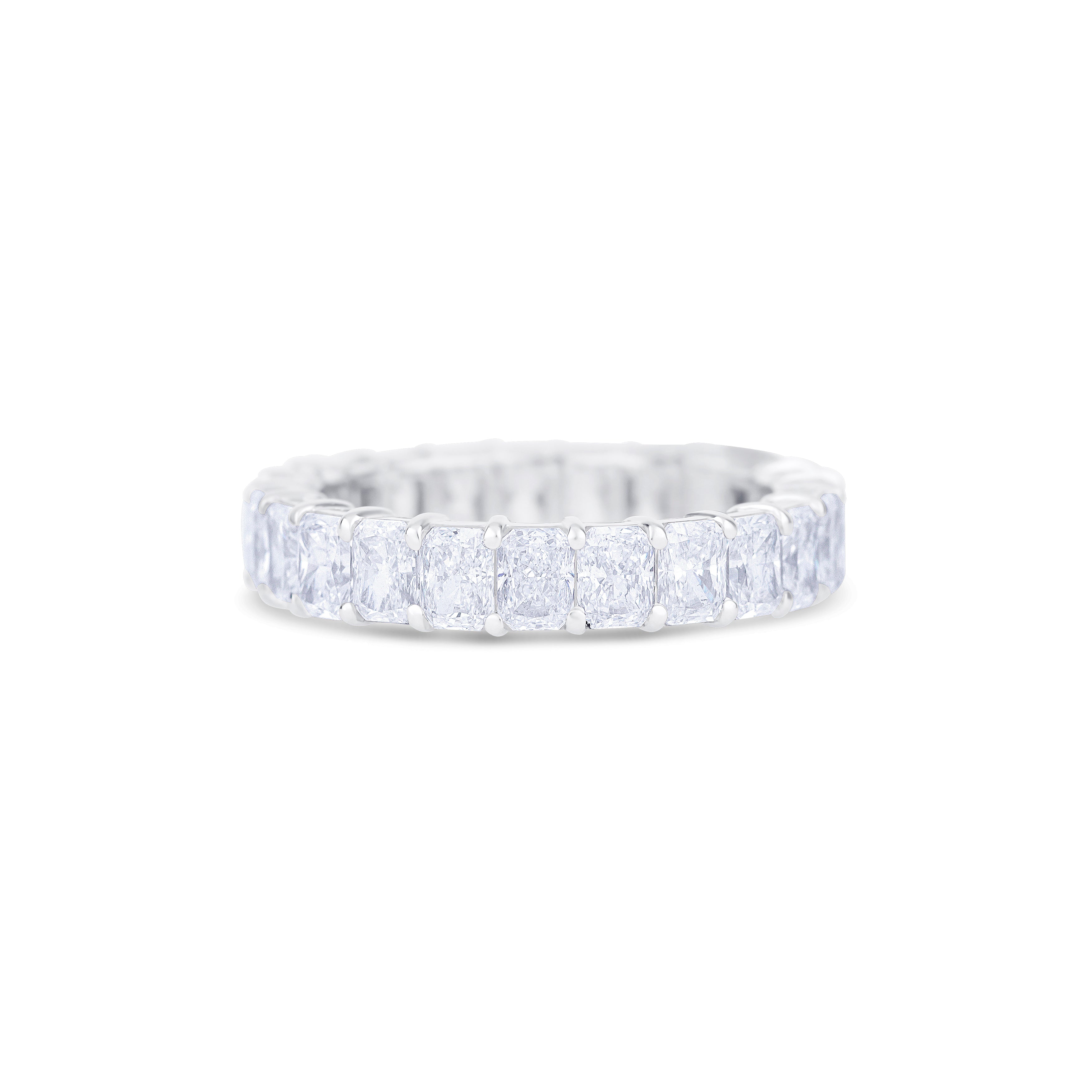 18K White Gold Radiant Cut Diamond Eternity Wedding Band