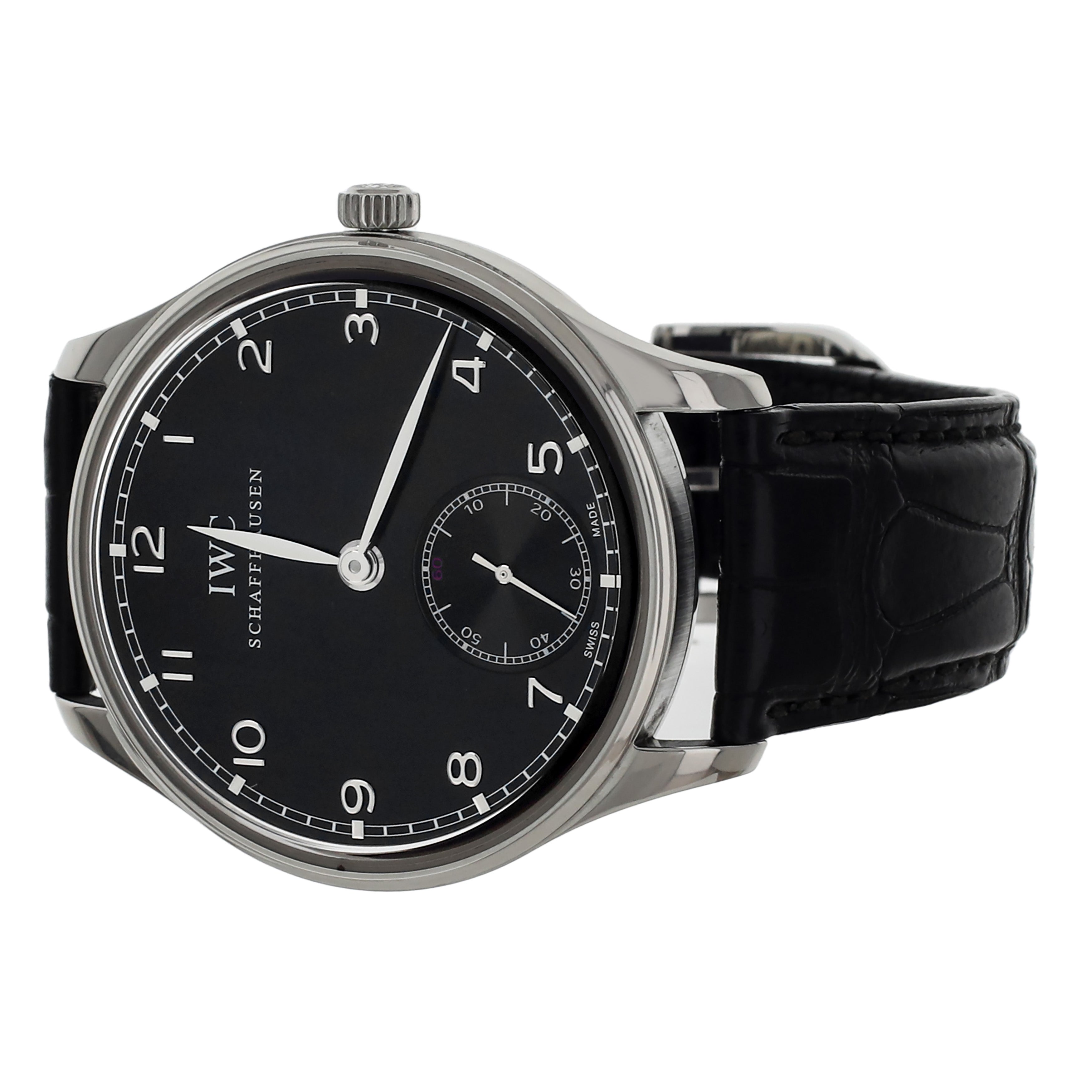 IWC Vintage Portuguese Black Dial Stainless Steel Manual 44MM IW545407