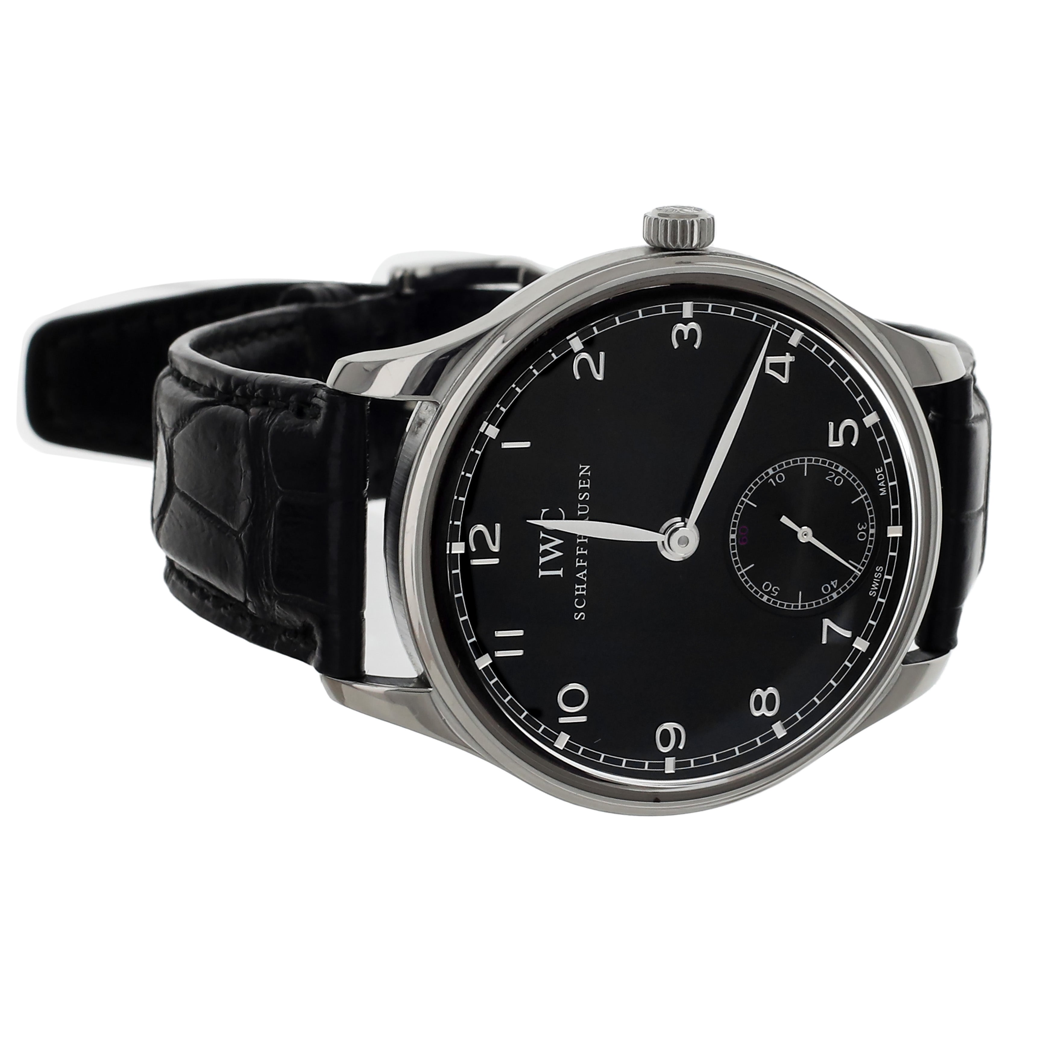 IWC Vintage Portuguese Black Dial Stainless Steel Manual 44MM IW545407