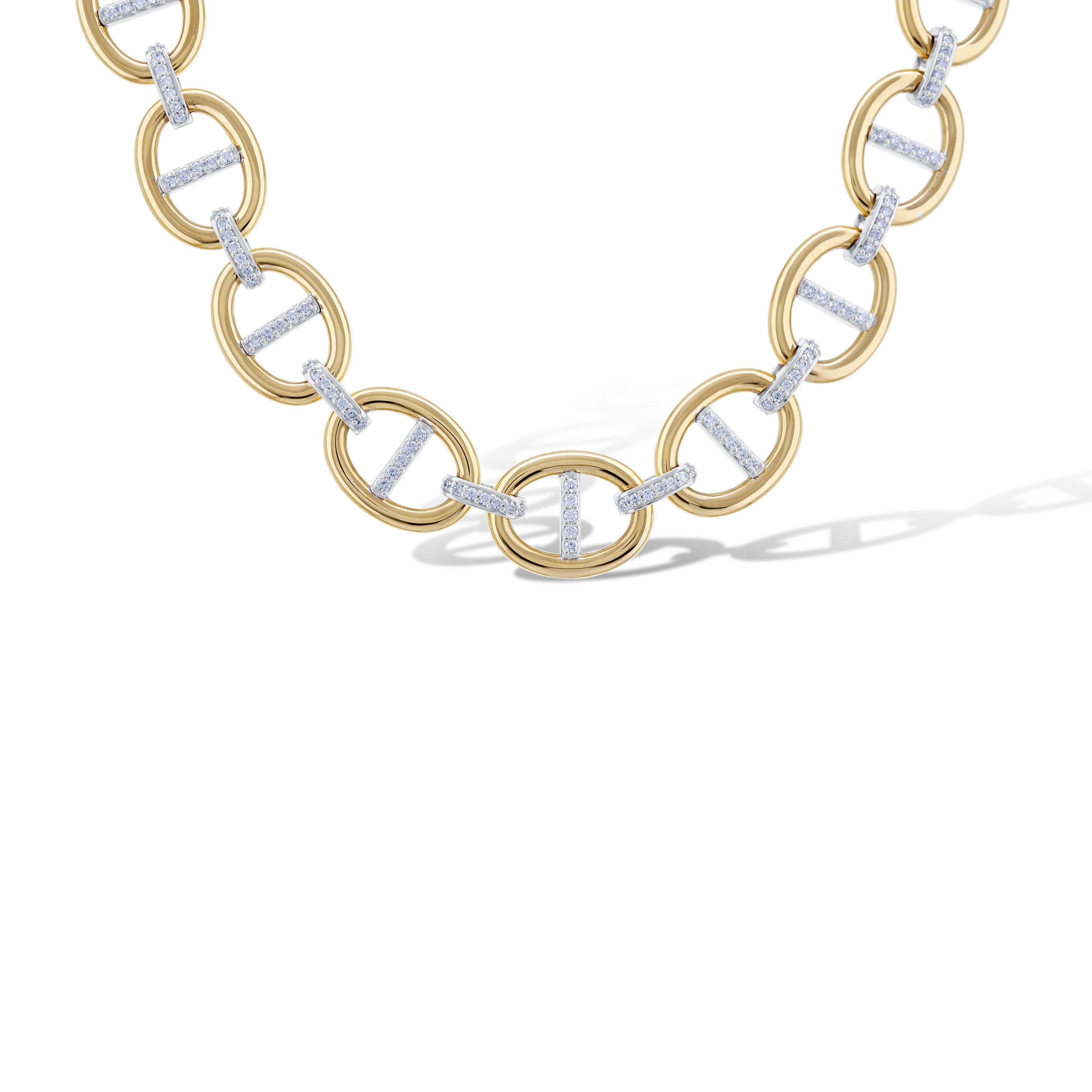 Leo Pizzo 18k Yellow Gold Diamond Interlock Chain