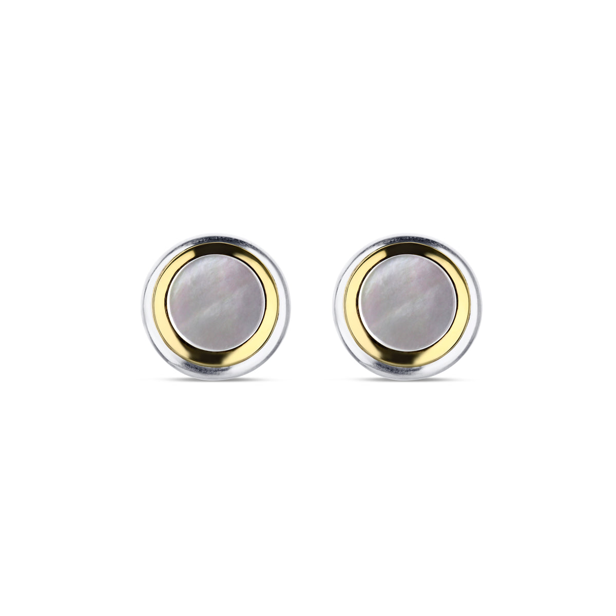 Tiffany and Co. 18k Yellow Gold and Sterling Silver Mother of Pearl Cufflinks