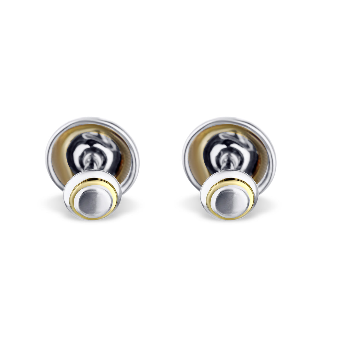 Tiffany and Co. 18k Yellow Gold and Sterling Silver Mother of Pearl Cufflinks