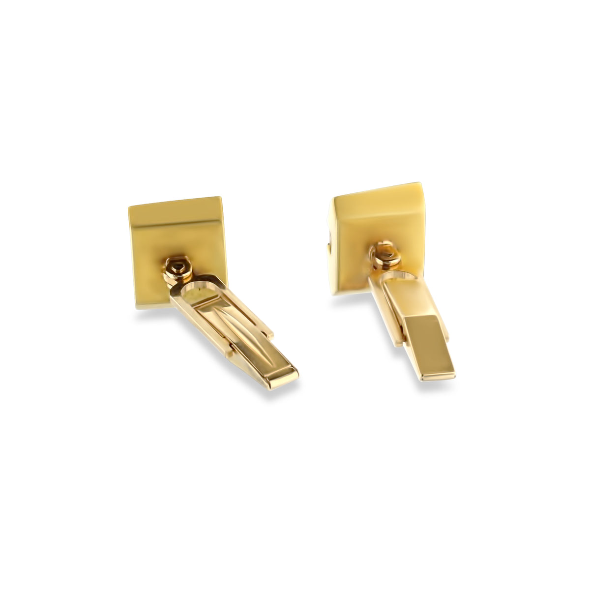 14k Yellow Gold Channel Set Baguette Diamond Cufflinks