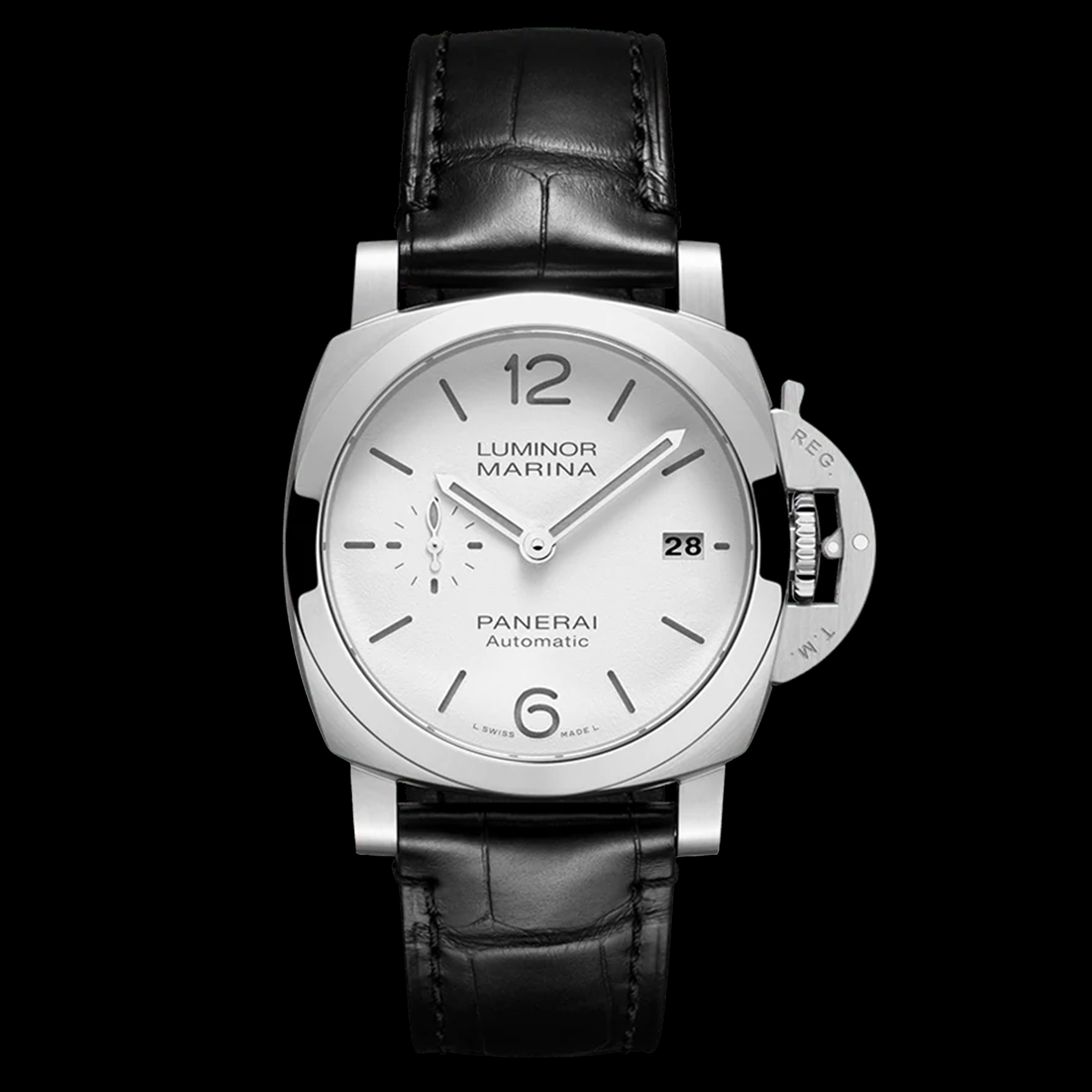 Panerai Luminor Quaranta Watch 40mm White Dial PAM01271