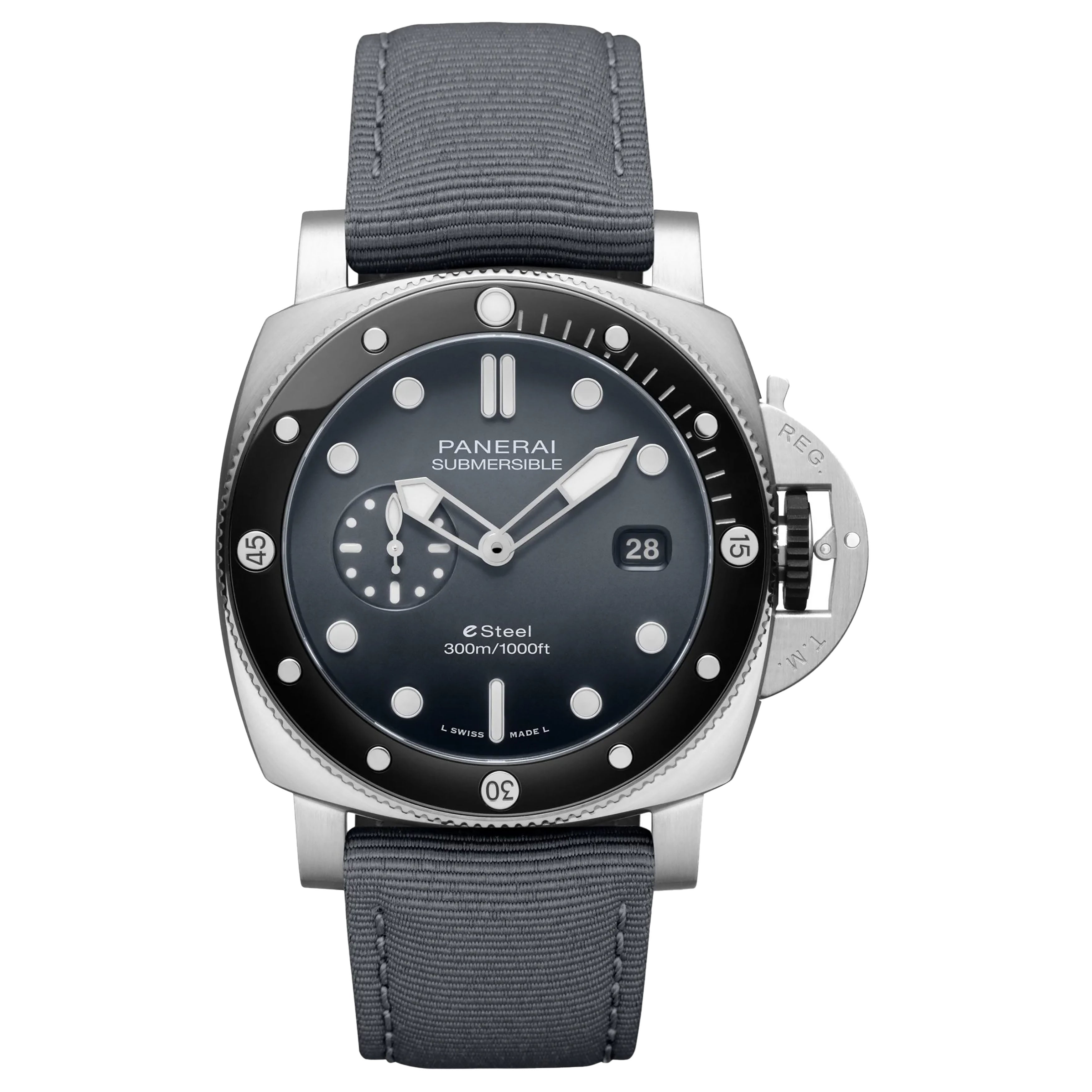 Panerai Submersible QuarantaQuattro eSteel Grigio Roccia Watch, 44mm Gray Dial, PAM01288