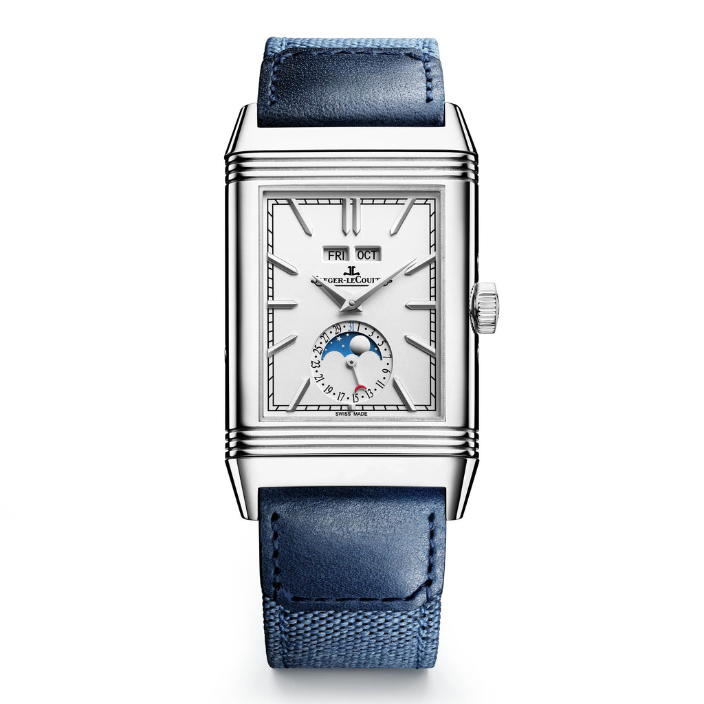 Jaeger LeCoultre Reverso Tribute Duoface Calendar Watch 49.4mm Blue D