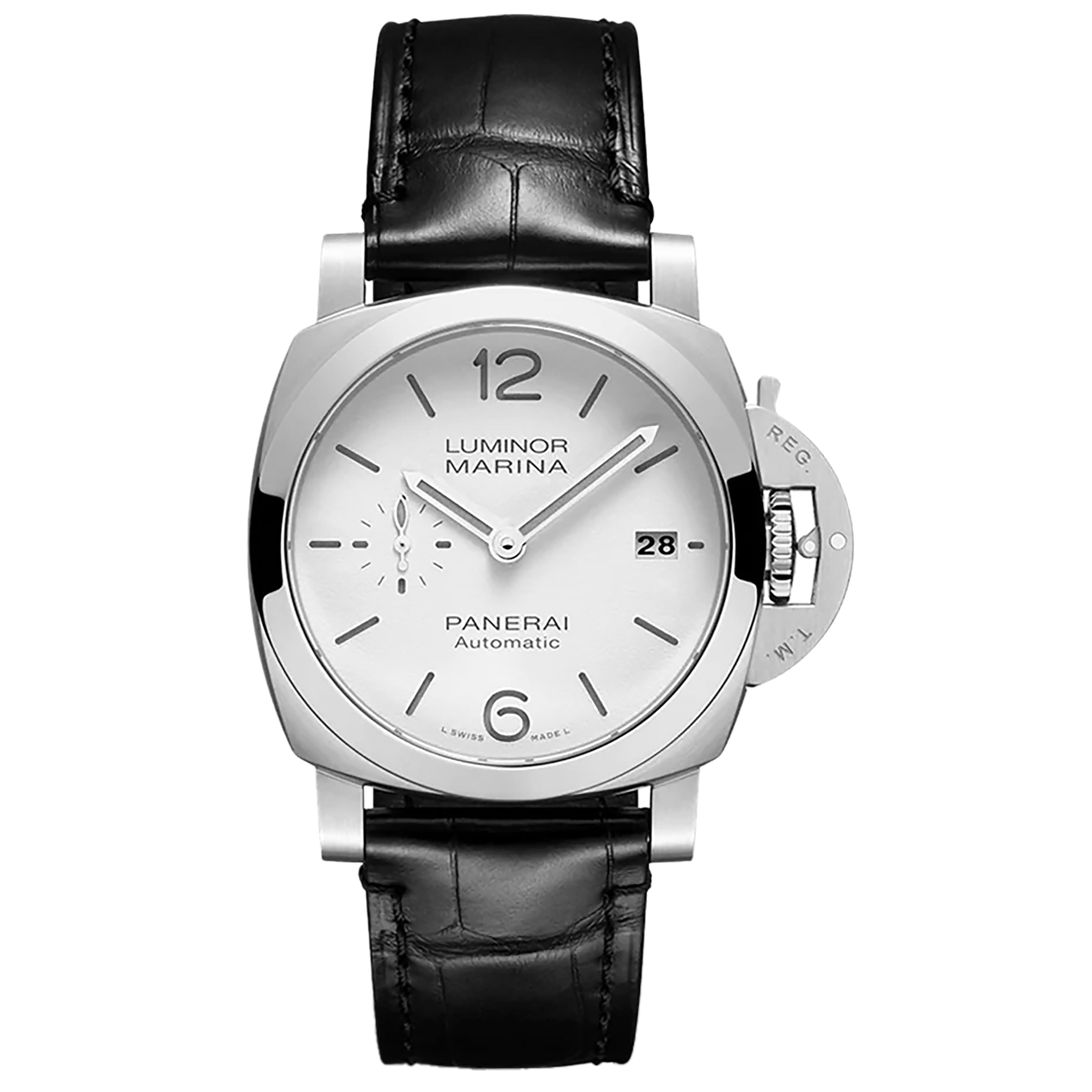 Panerai Luminor Quaranta Watch, 40mm White Dial, PAM01371
