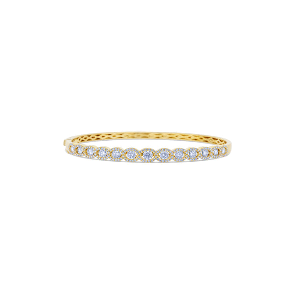 18K Yellow Gold Diamond Bangle Bracelet