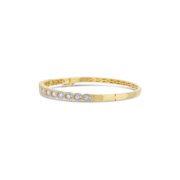 18K Yellow Gold Diamond Bangle Bracelet