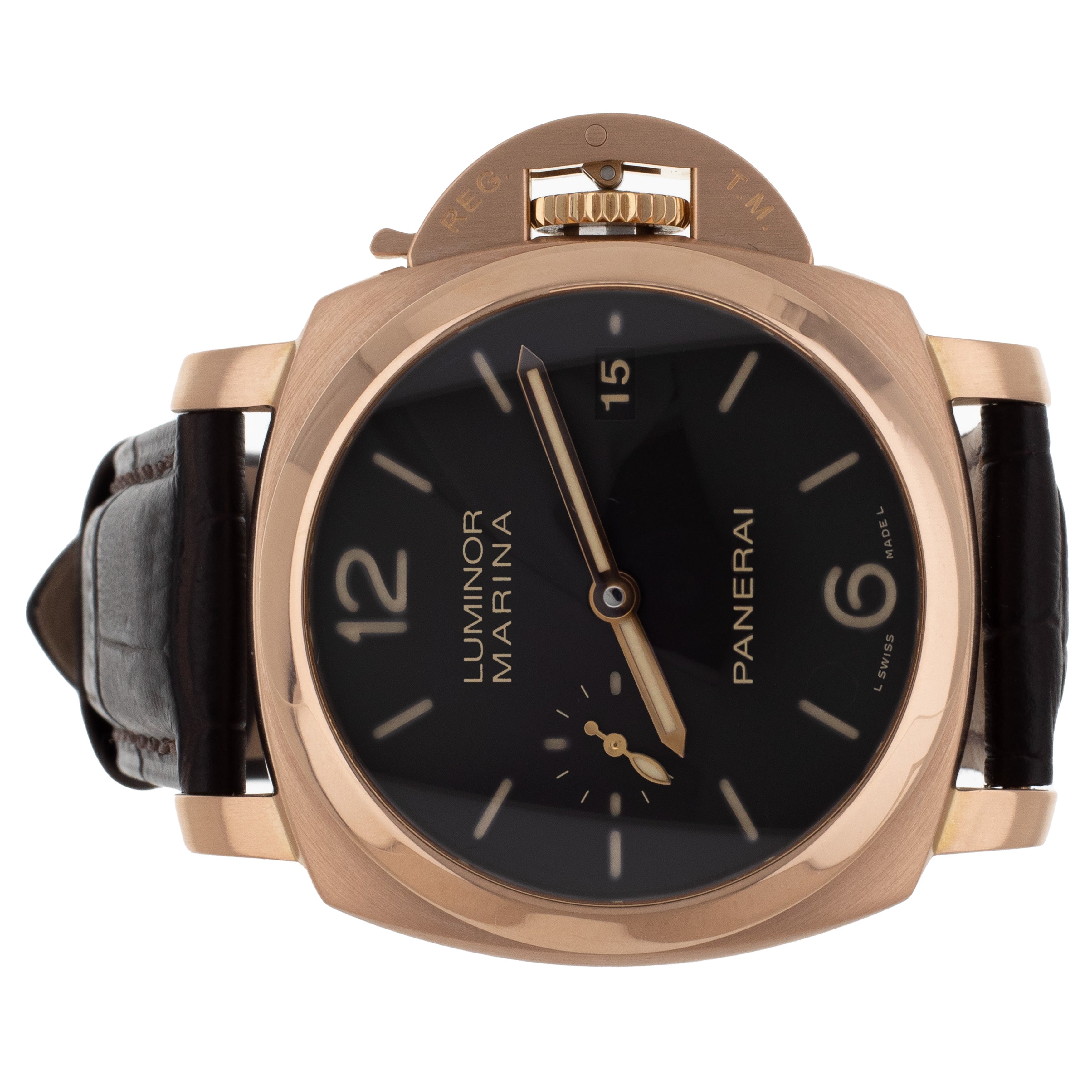 Panerai Luminor Marina 1950 3 Days Rose Gold Brown Dial 42mm PAM00393 Full Set